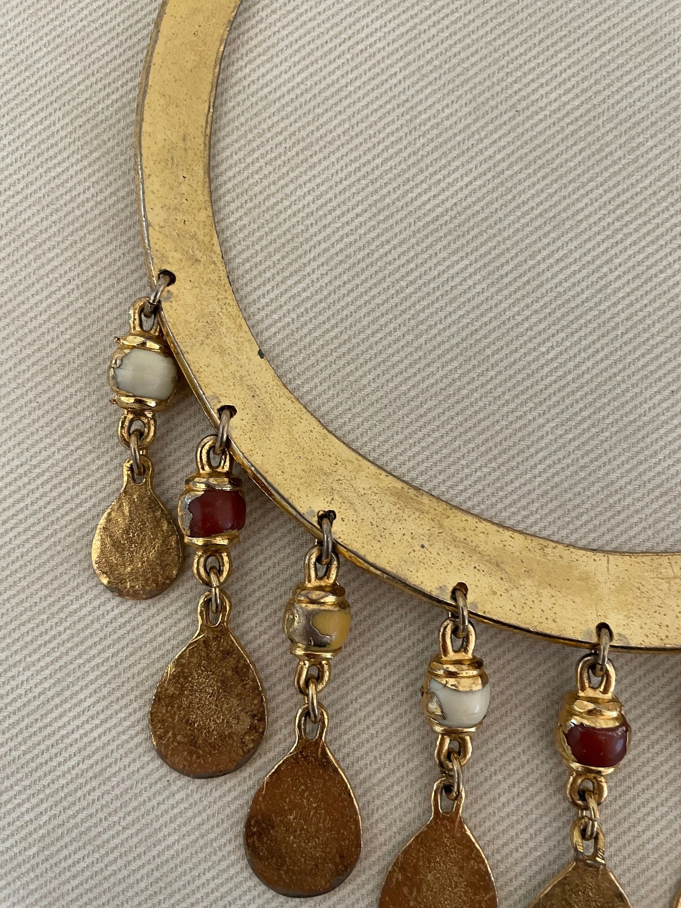 Rare Egyptian Revival Structured Collar Bib Necklace by Napier - Image 8