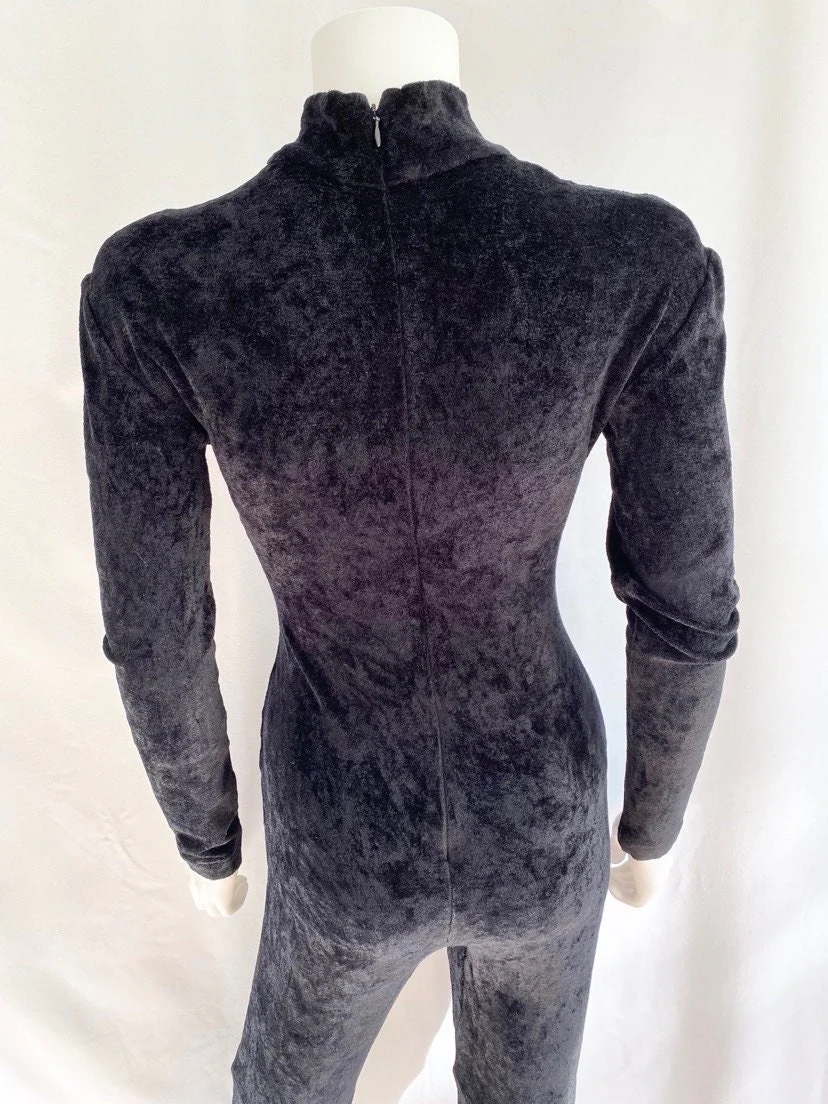 Rare Fall/winter 1990 Stretch Velour Catsuit by Katharine Hamnett - Image 7