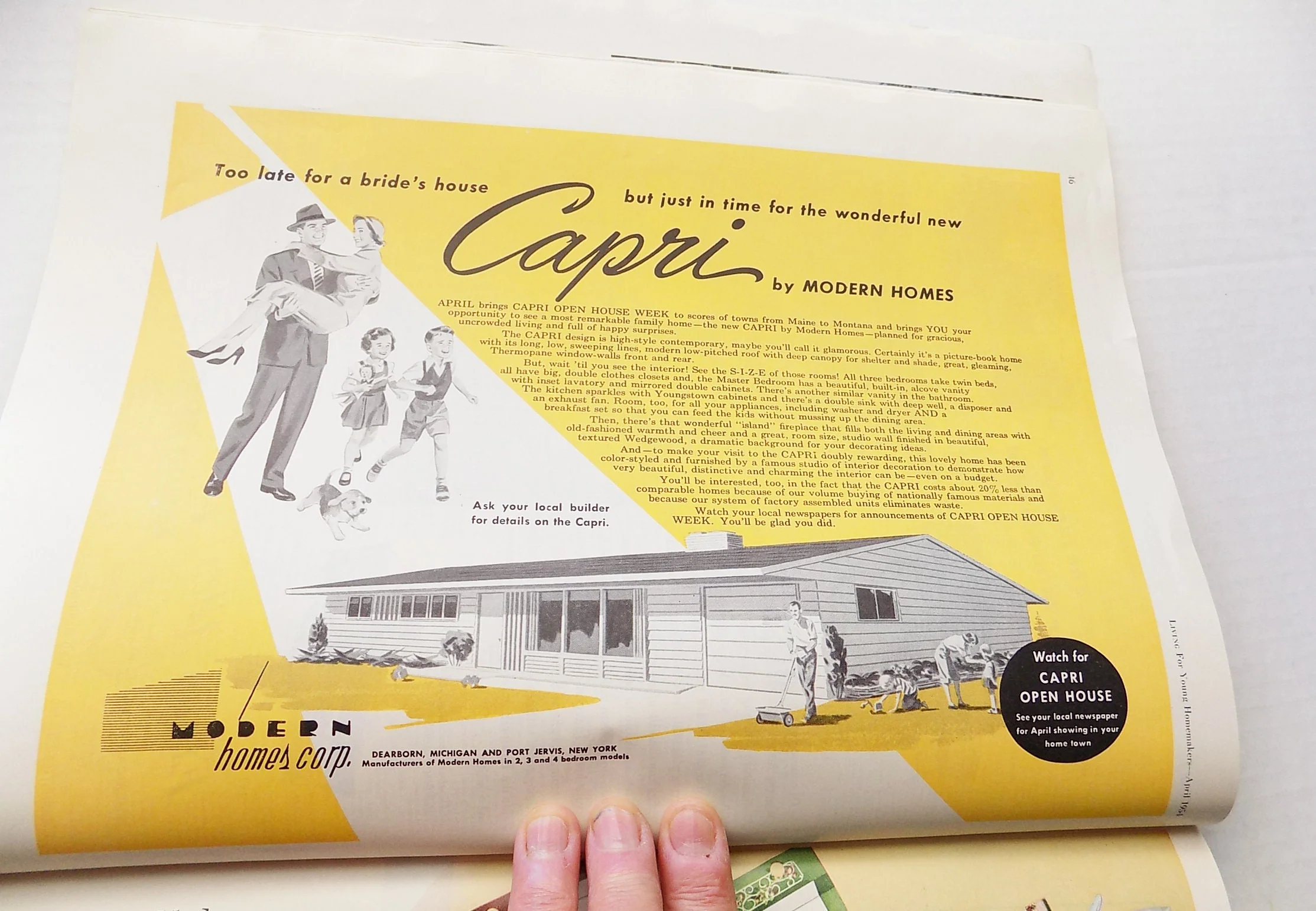 Rare Mcm 1954 April Edition of Living Magazine with Architectural Illustrations and Advertising "for Young Homemakers" Great Condition - Image 6