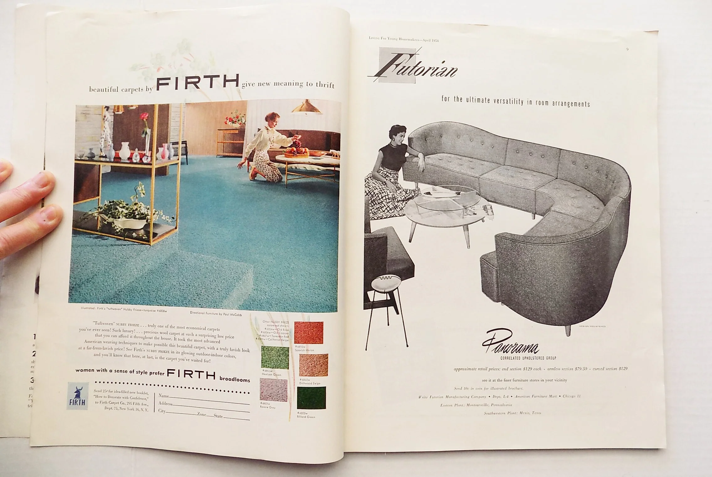 Rare Mcm 1954 April Edition of Living Magazine with Architectural Illustrations and Advertising "for Young Homemakers" Great Condition - Image 8
