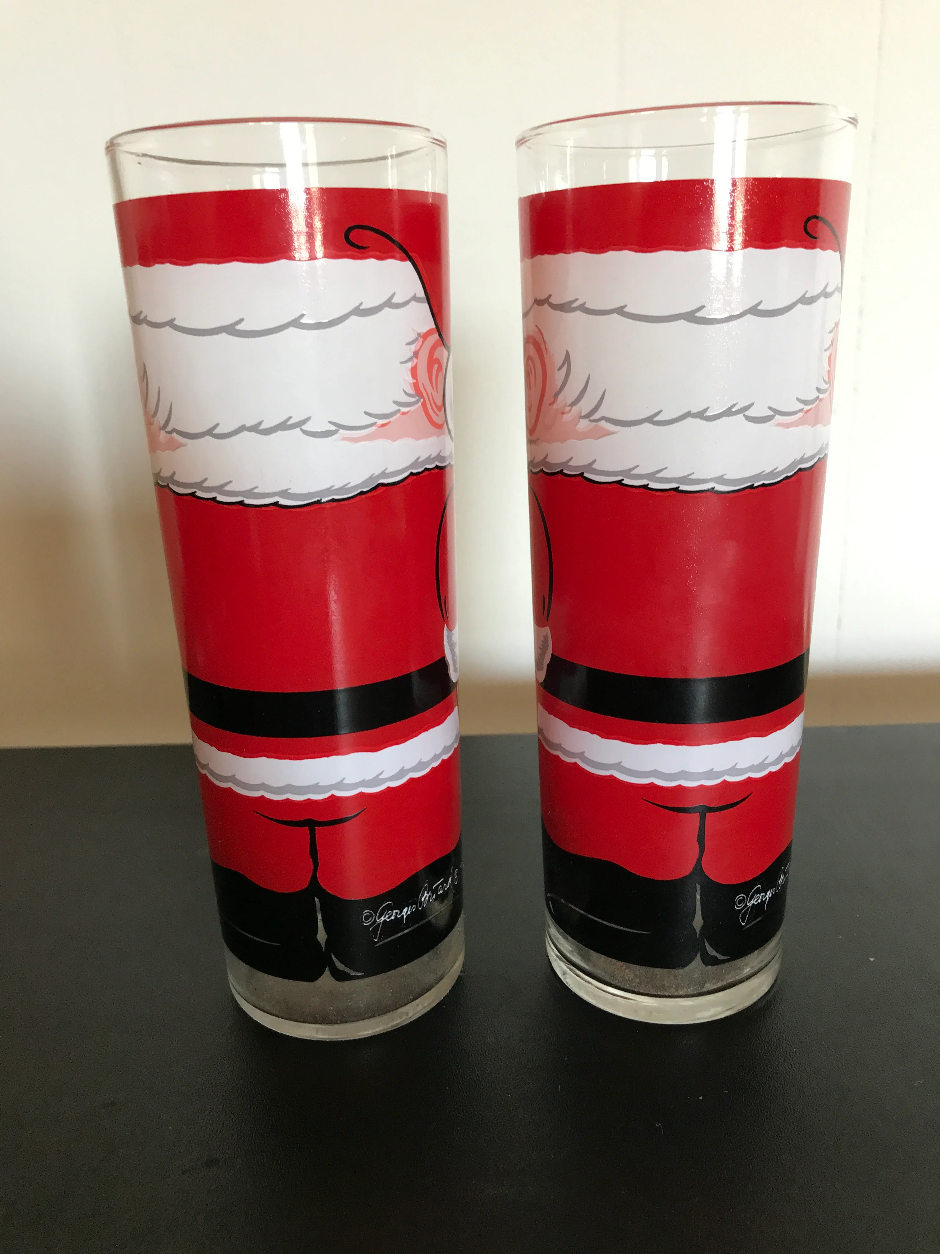 Rare Set Of 5 Santa Glasses 1 Flawed By Georges Briard - Image 10