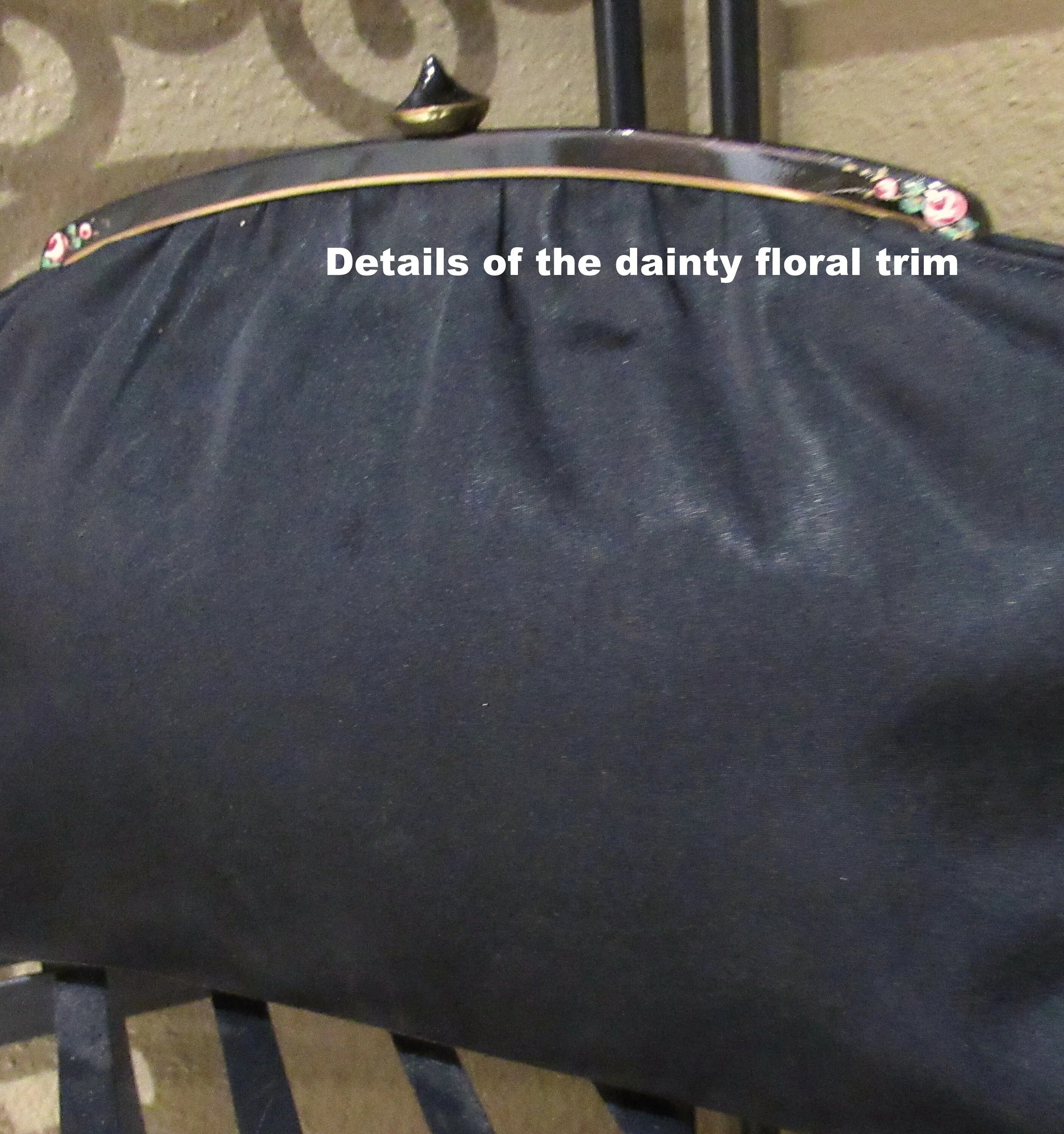 Rare Twifaille by Rosenfeld Handbag Black Fabric Dressy Fully Lined Top Clasp 2 Interior Side Pockets Early 40s a Fabulous Vintage Find by Rosenfeld Of New York - Image 10