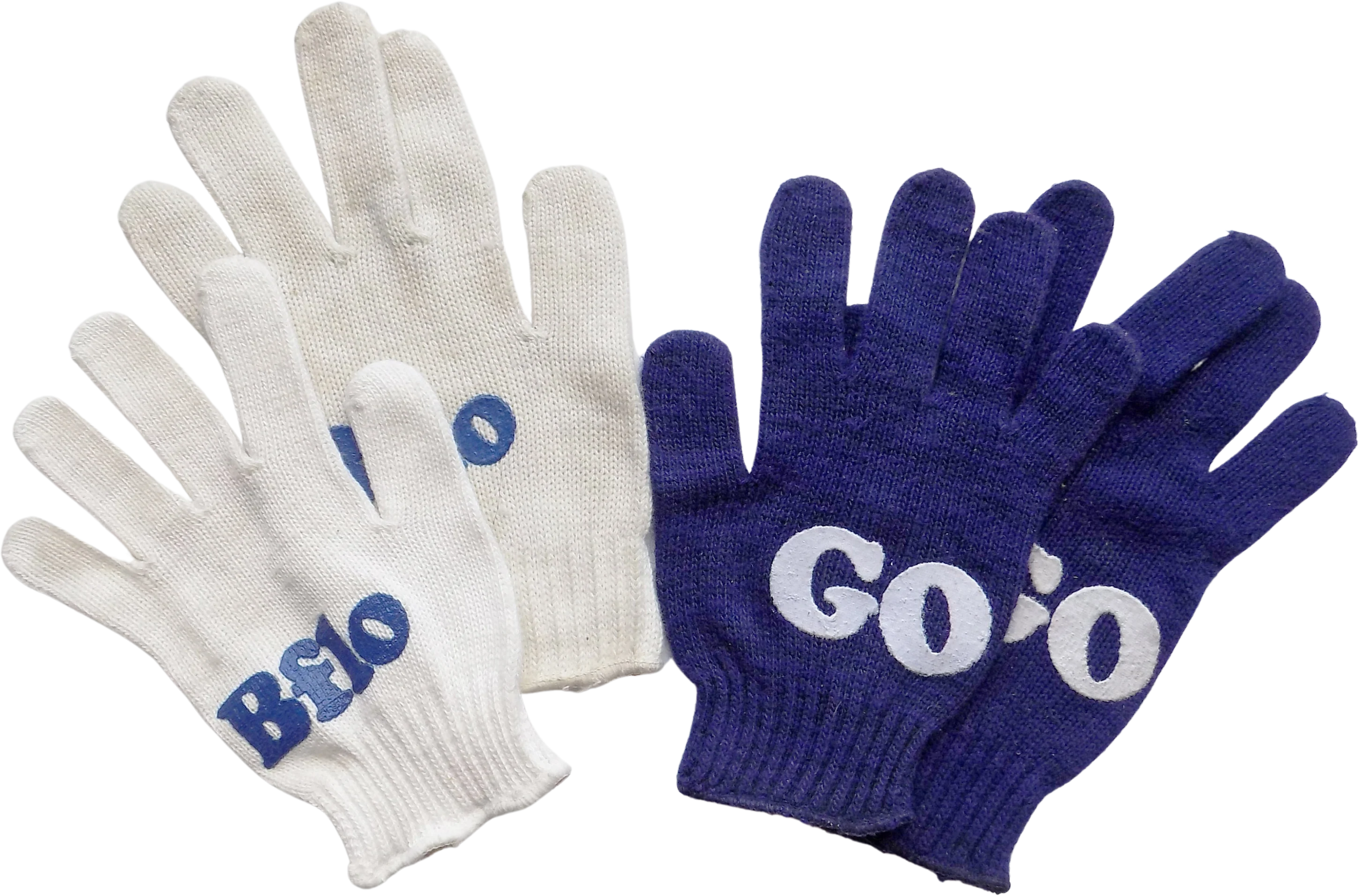 Rare Two Pairs of "go Bflo" Cotton Gloves Promo Sports Buffalo Bills Boost Buffalo Navy Blue and White Tops Or Wegmans L S