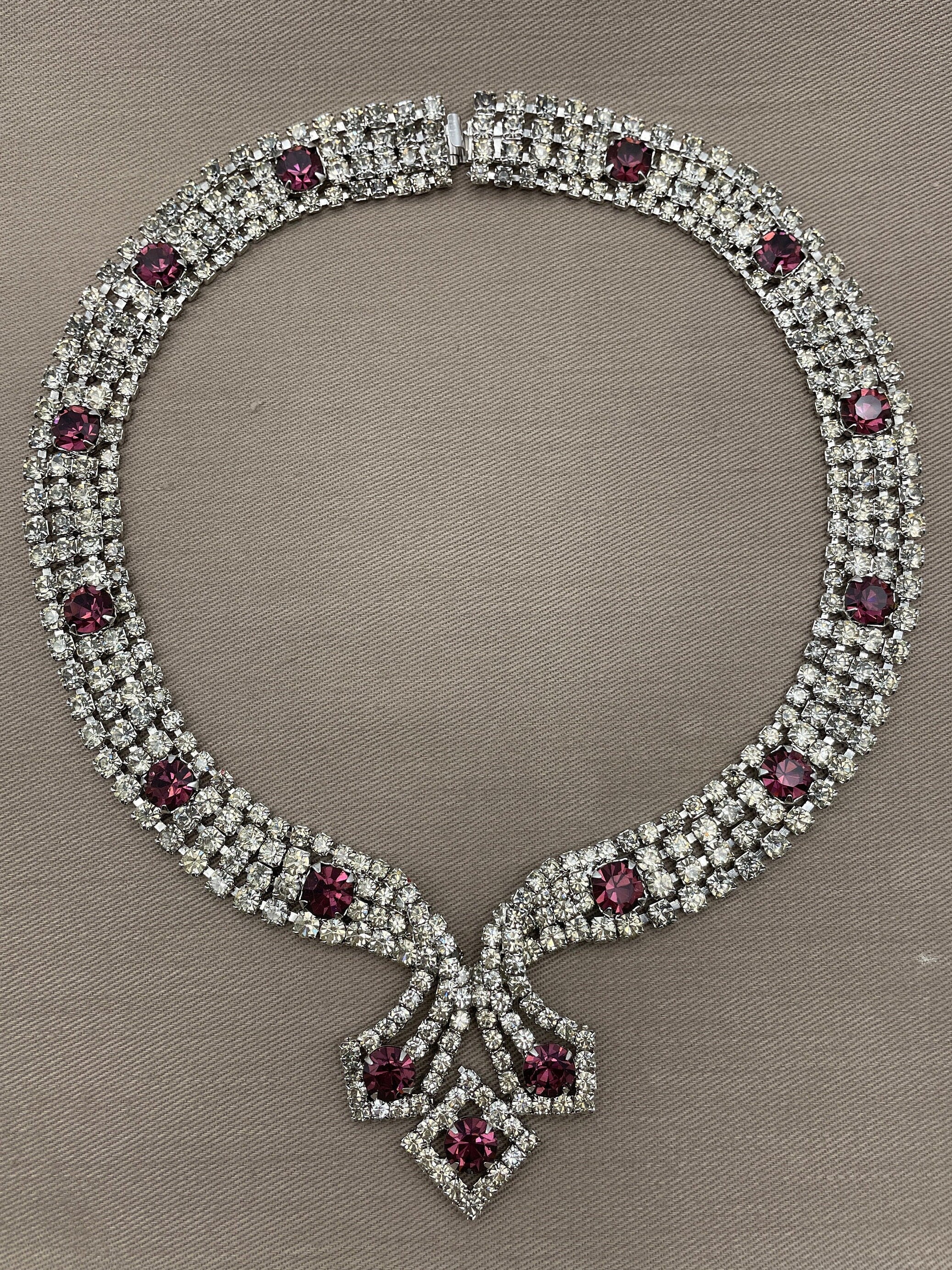 Rarest Avant Garde Crystal Collar Statement Necklace by Alexis Kirk - Image 4