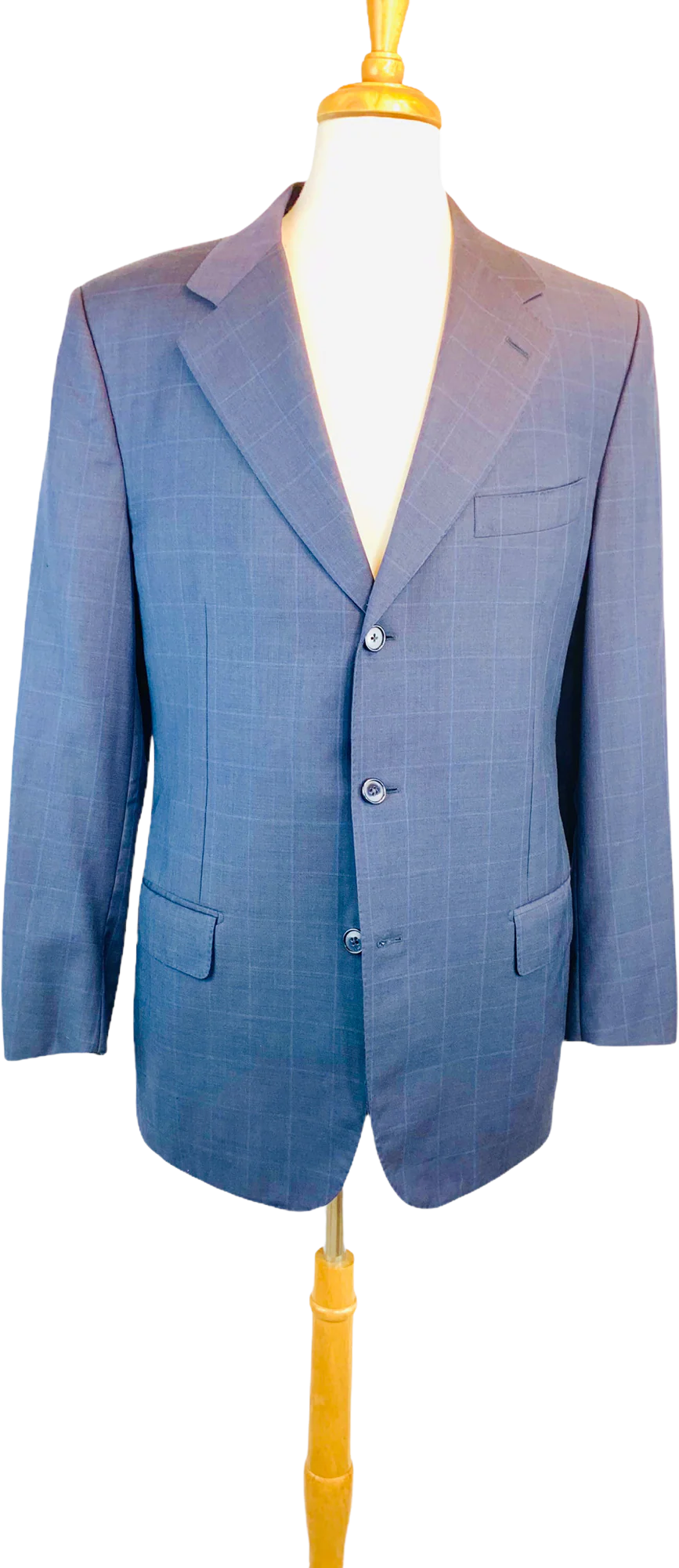 Ravazzolo 120's Sport Coat Virgin Wool Jacket 3 Button Windowpane by Ravazzolo