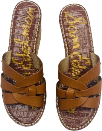 Raynere Saddle Lea Tan Leather Chunky Cork Wedges Size 37. 5 /7. 5 by Sam Edelman