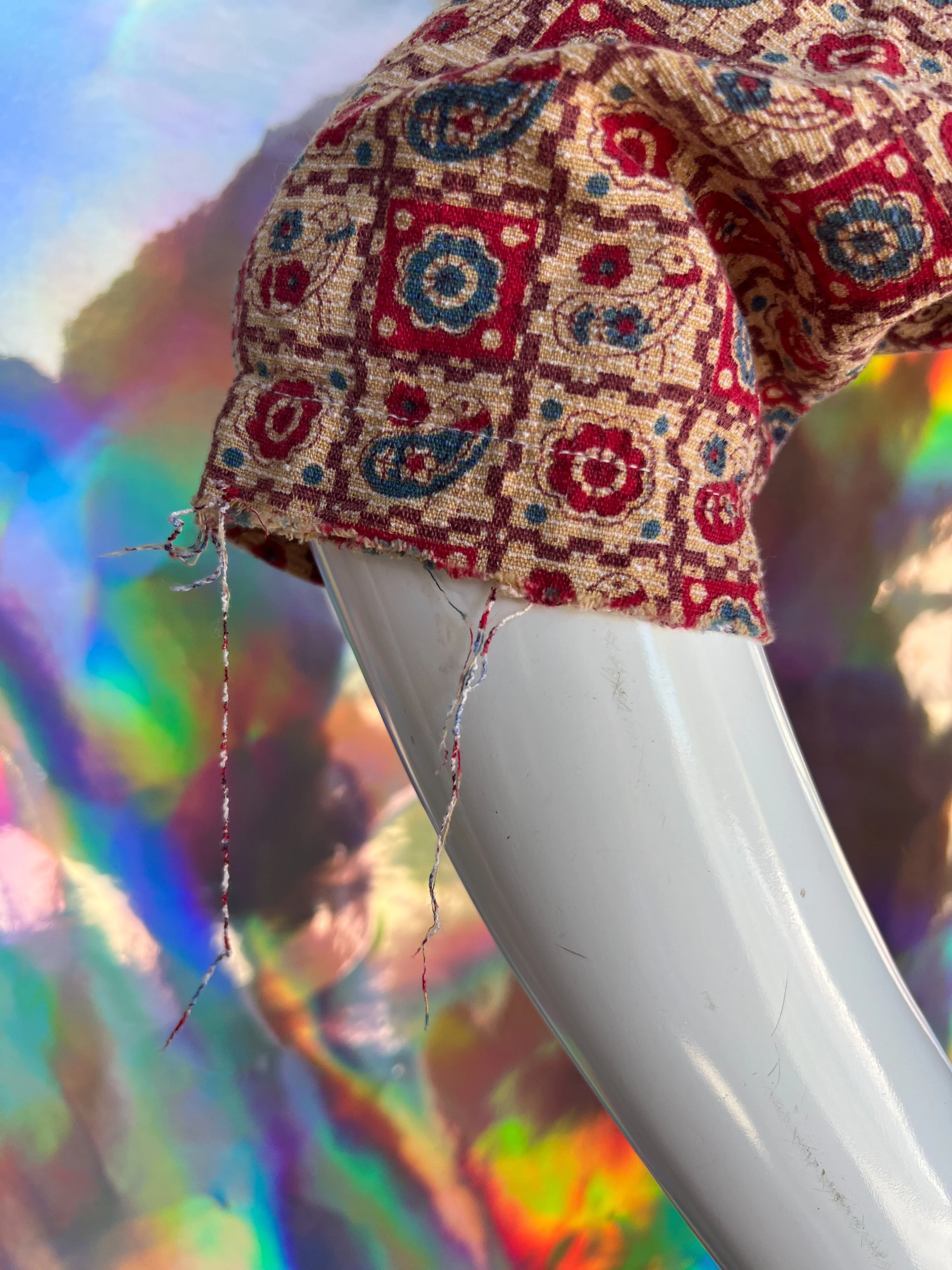 Red and Brown Farm Floral Midi House Dress - Image 5