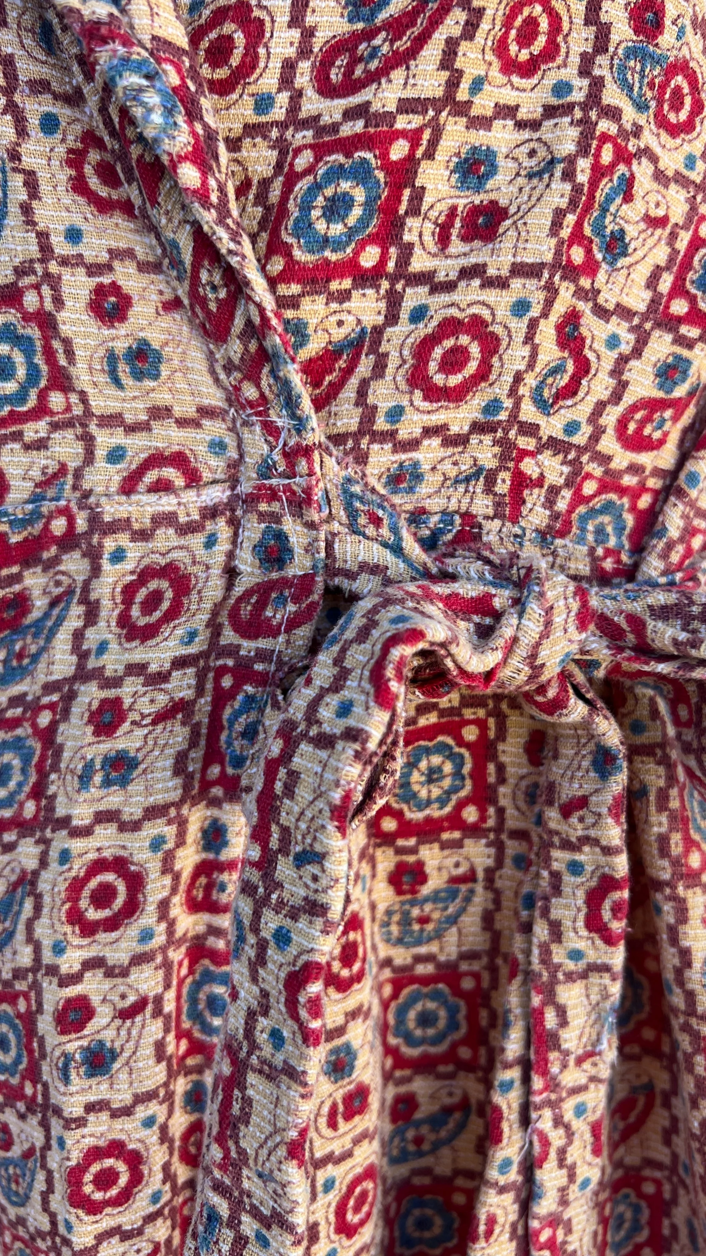 Red and Brown Farm Floral Midi House Dress - Image 9