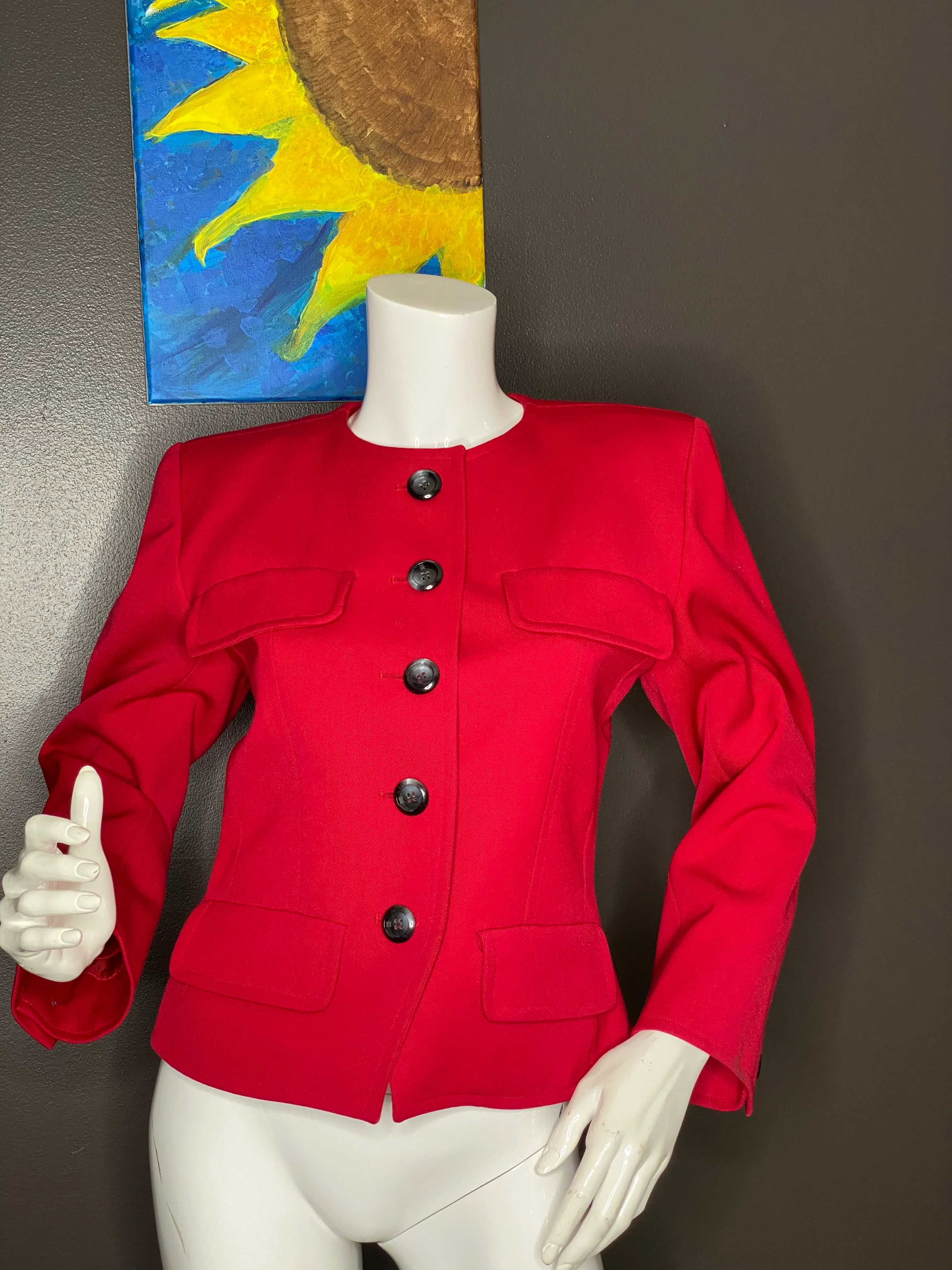 Red Blazer By Saint Laurent Rive Gauche - Image 3