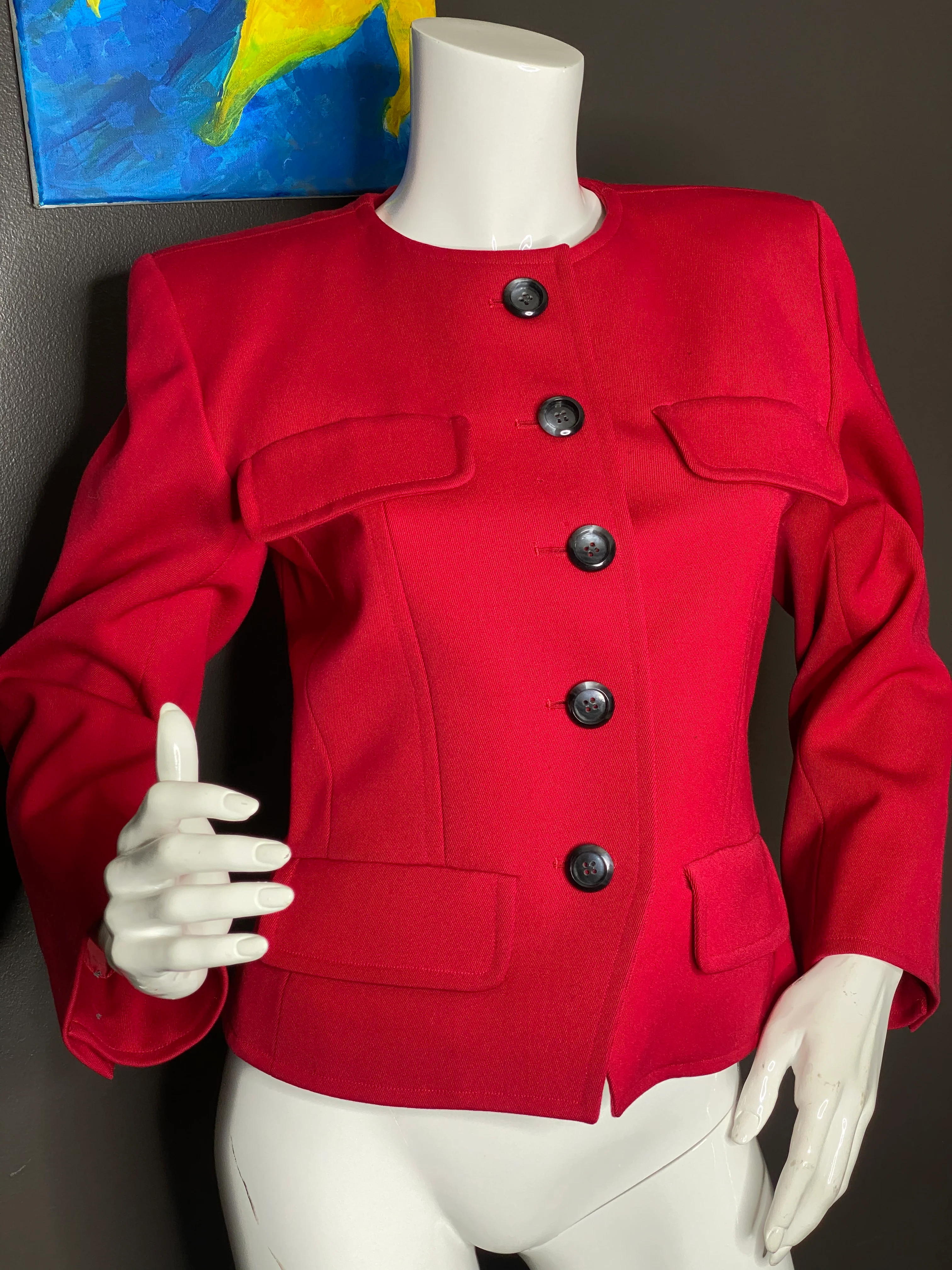 Red Blazer By Saint Laurent Rive Gauche - Image 4