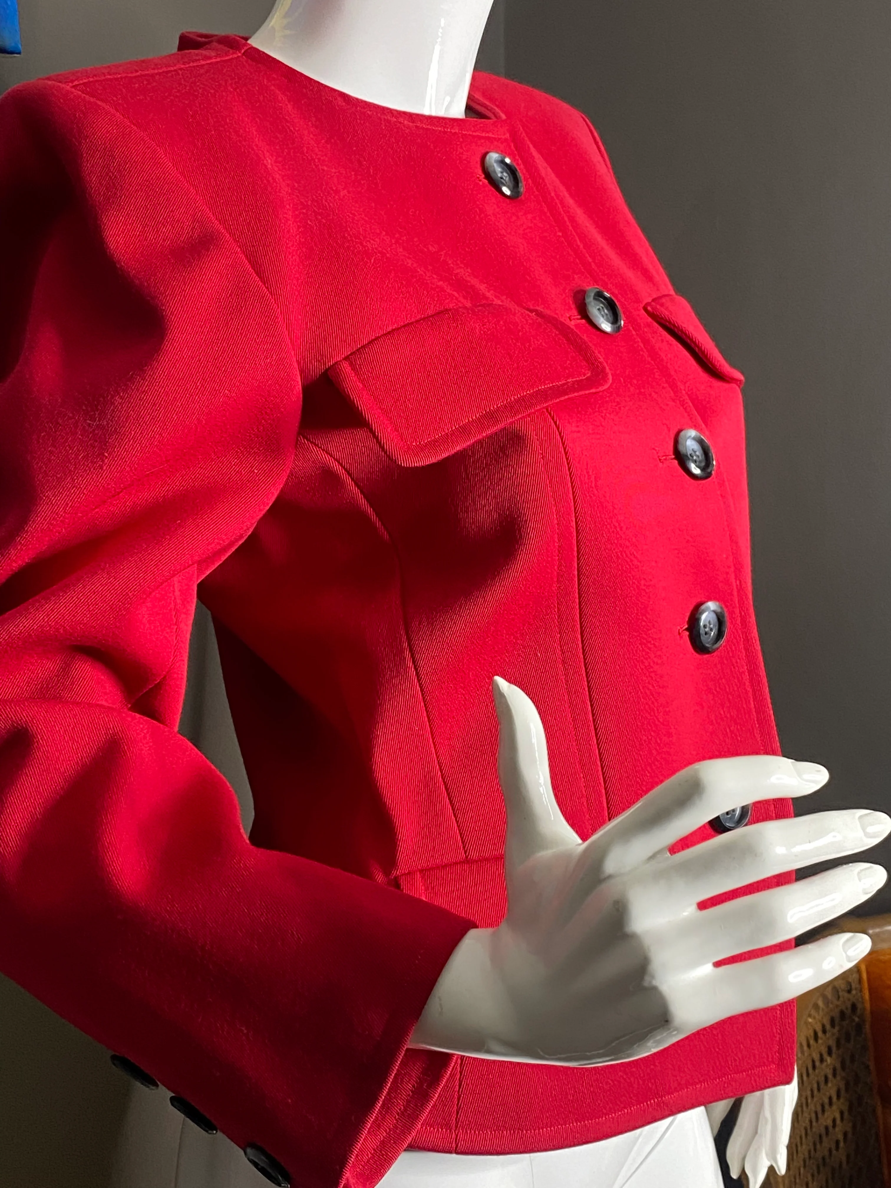 Red Blazer By Saint Laurent Rive Gauche - Image 6