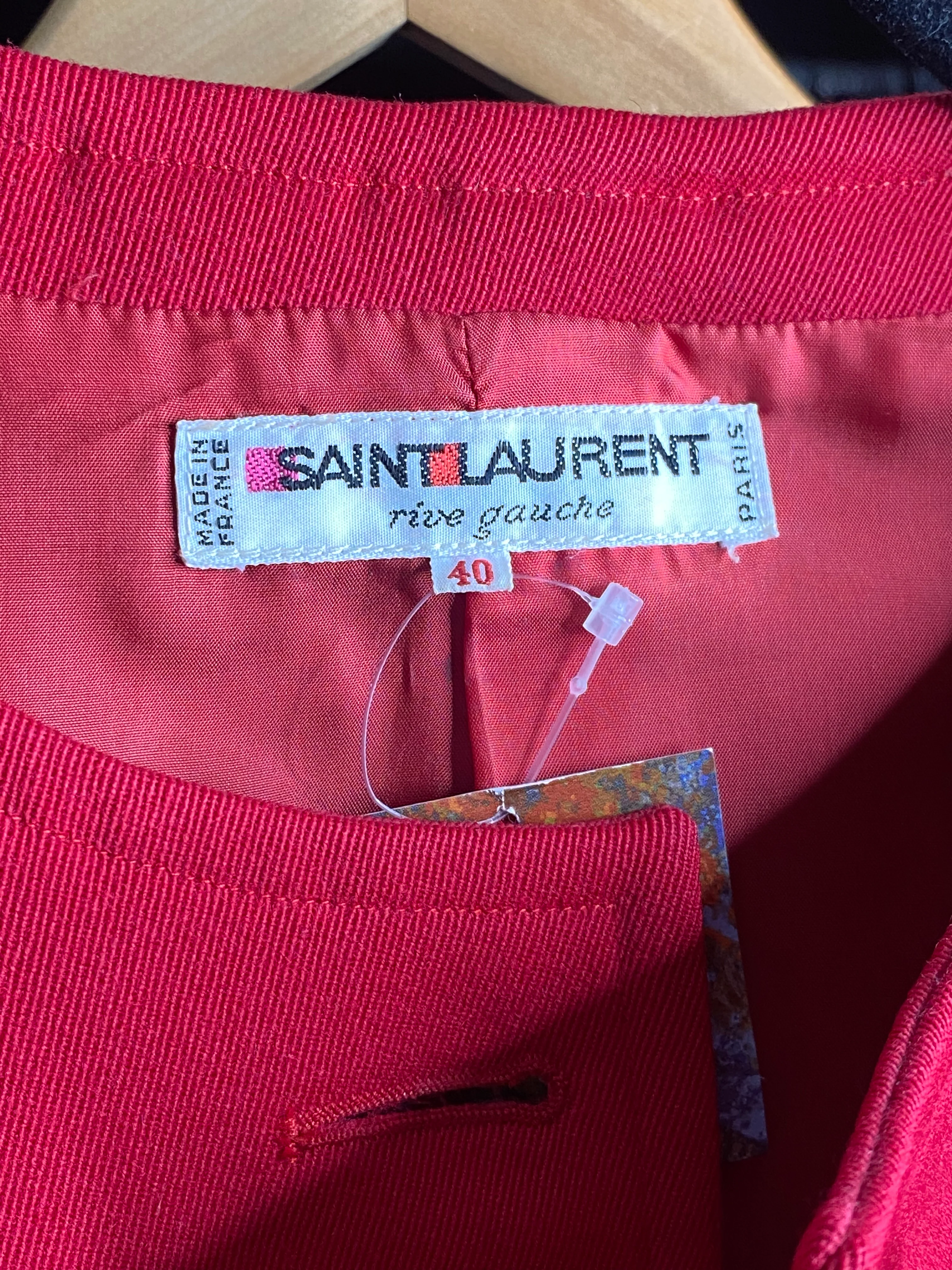 Red Blazer By Saint Laurent Rive Gauche - Image 7