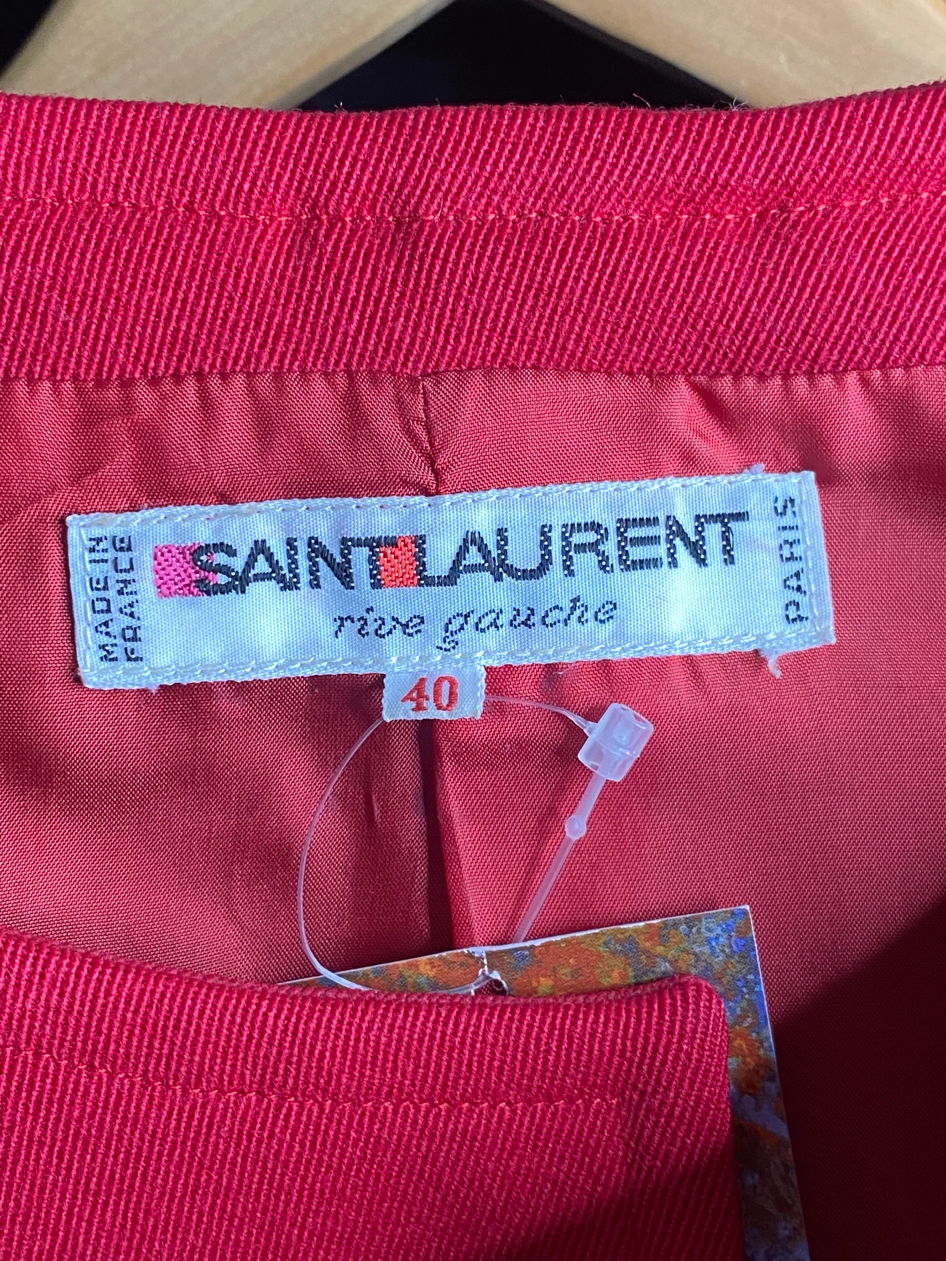 Red Blazer By Saint Laurent Rive Gauche - Image 8