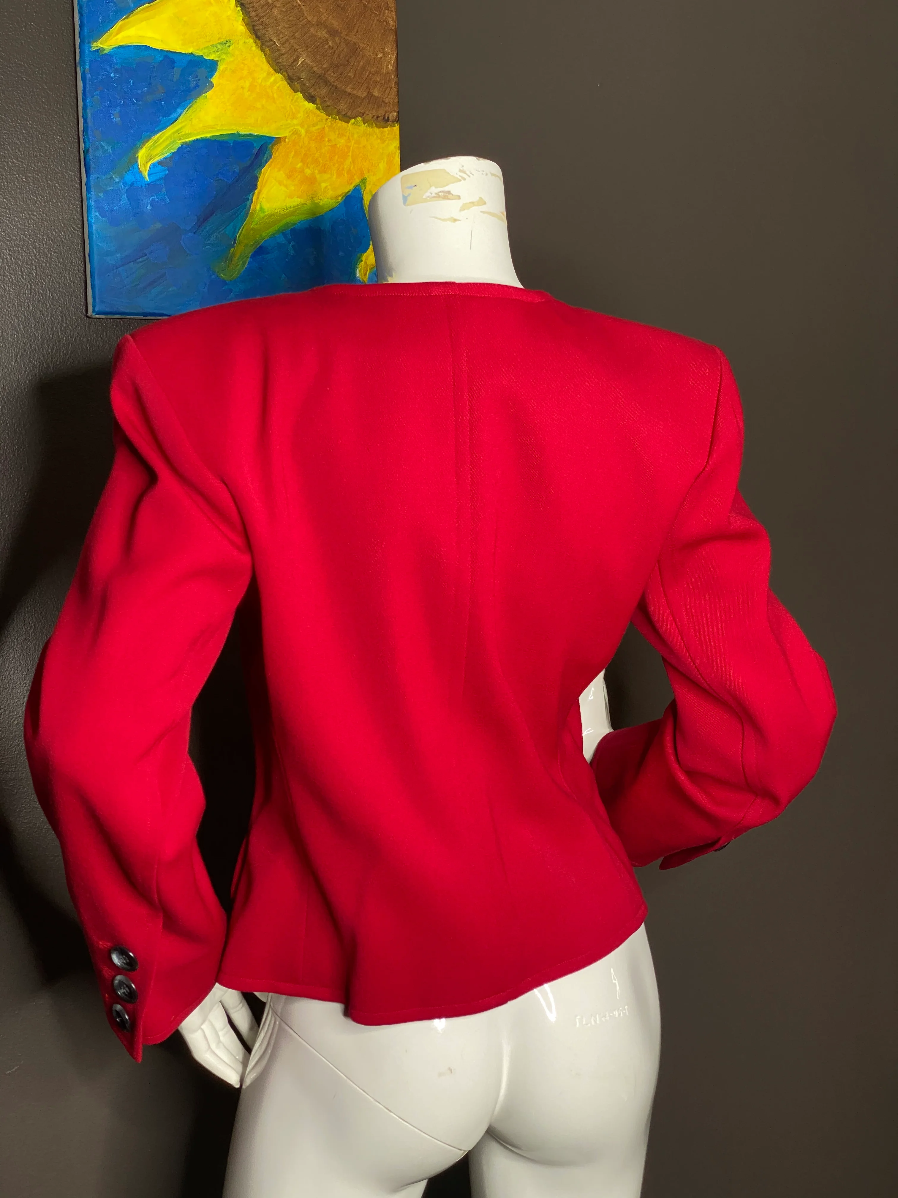 Red Blazer By Saint Laurent Rive Gauche - Image 9