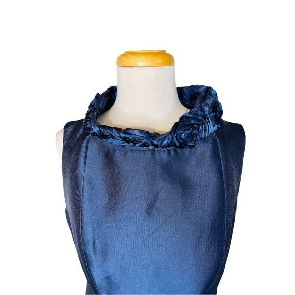 Red Collection Dress Blue Rose Tafetta Satiny Size 4 Nwot by B Michael America - Image 10