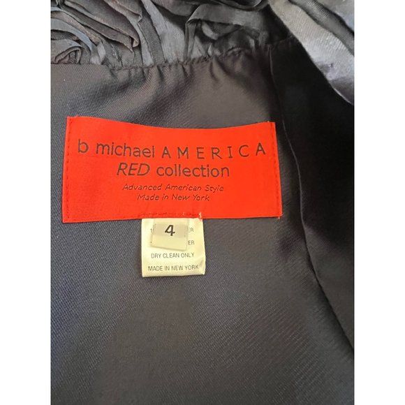 Red Collection Dress Blue Rose Tafetta Satiny Size 4 Nwot by B Michael America - Image 12