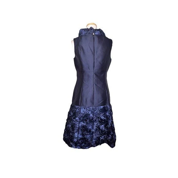 Red Collection Dress Blue Rose Tafetta Satiny Size 4 Nwot by B Michael America - Image 2