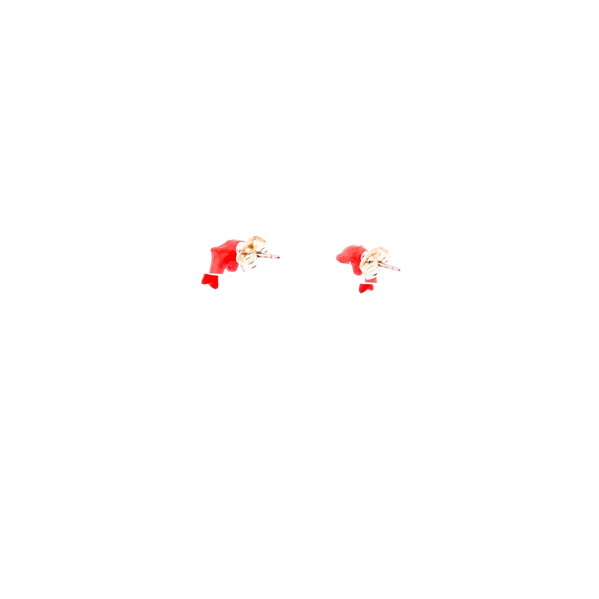 Red Dolphin Earring Studs - Image 4