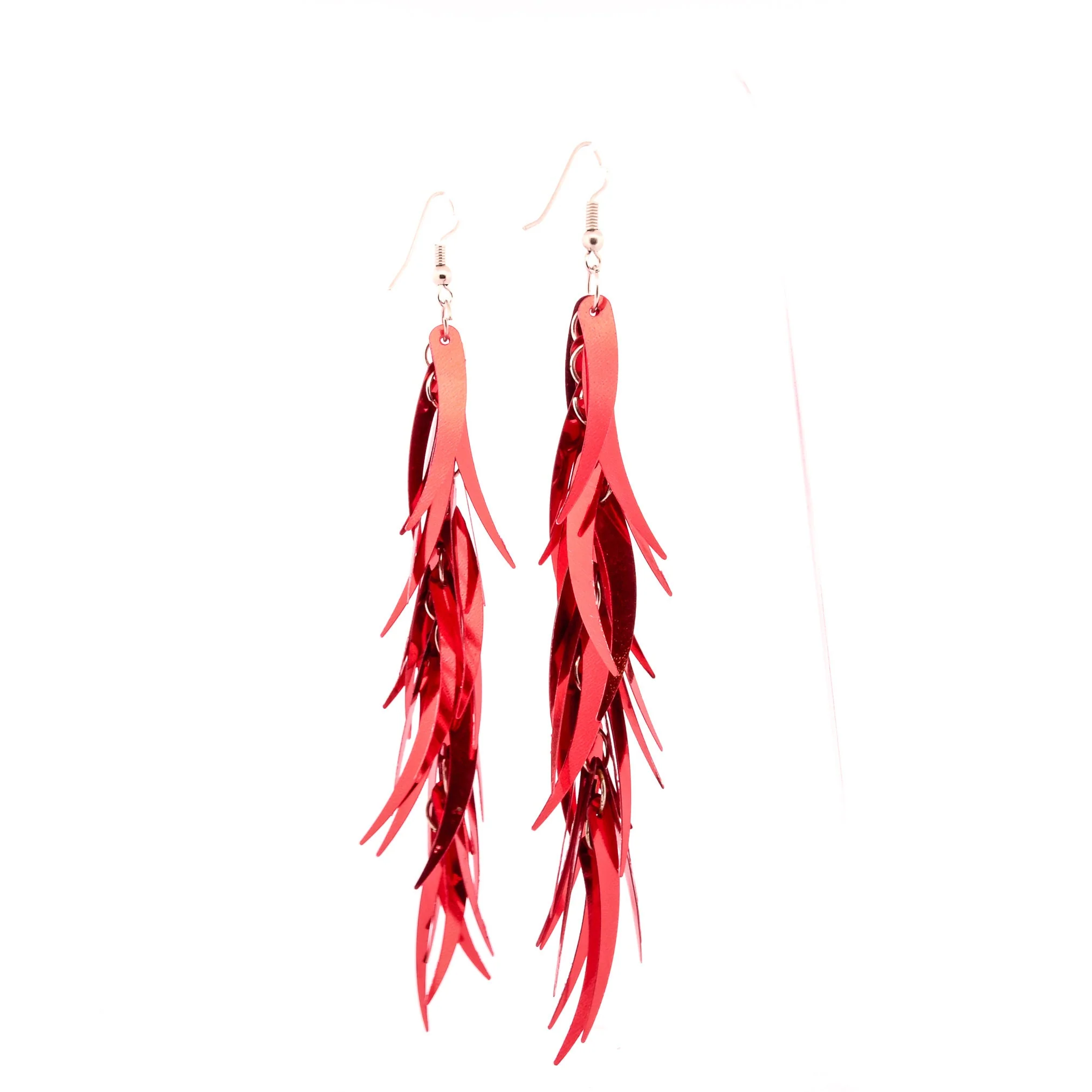 Red Dripping Flame Earrings - Image 6