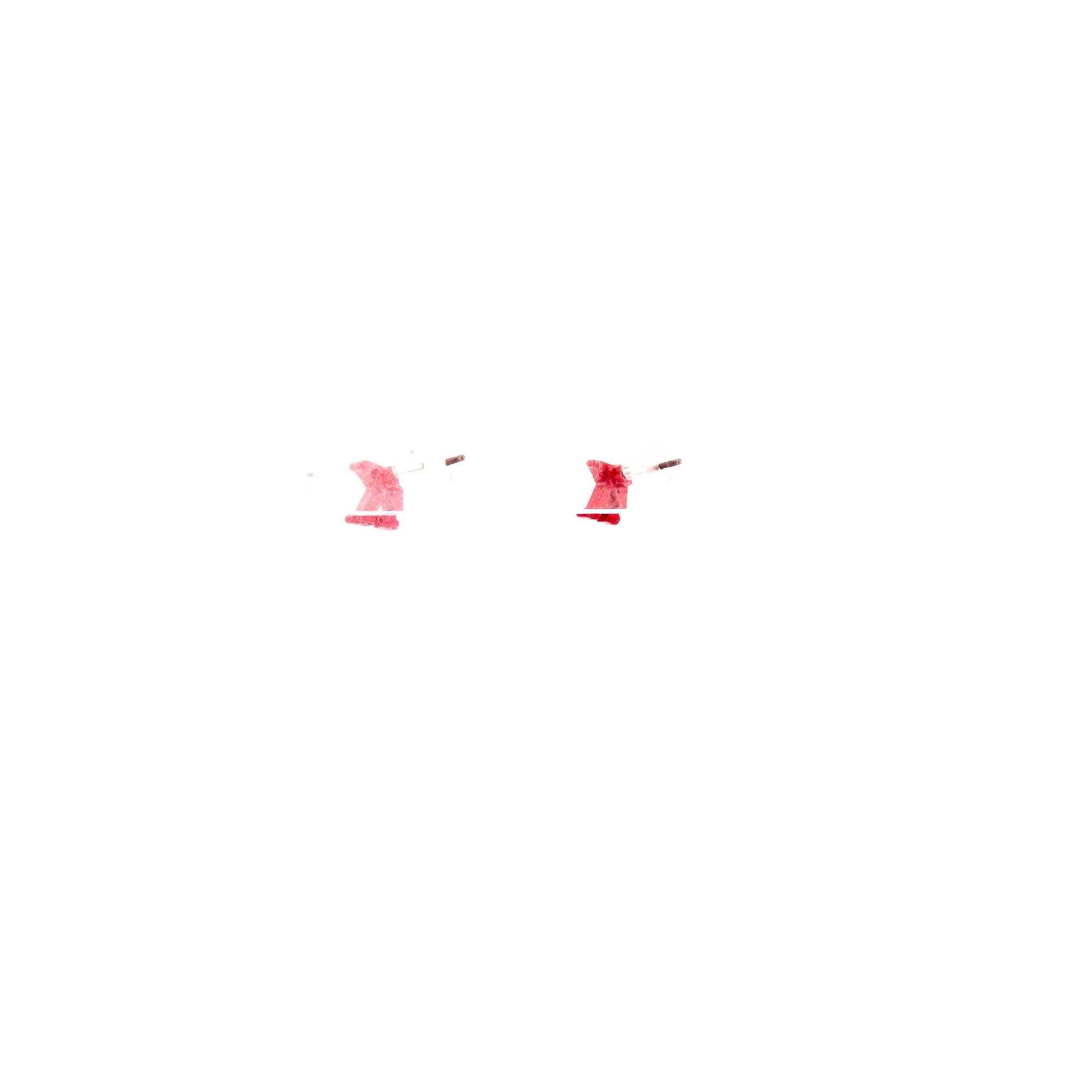 Red Initial K Stud Earrings - Image 4