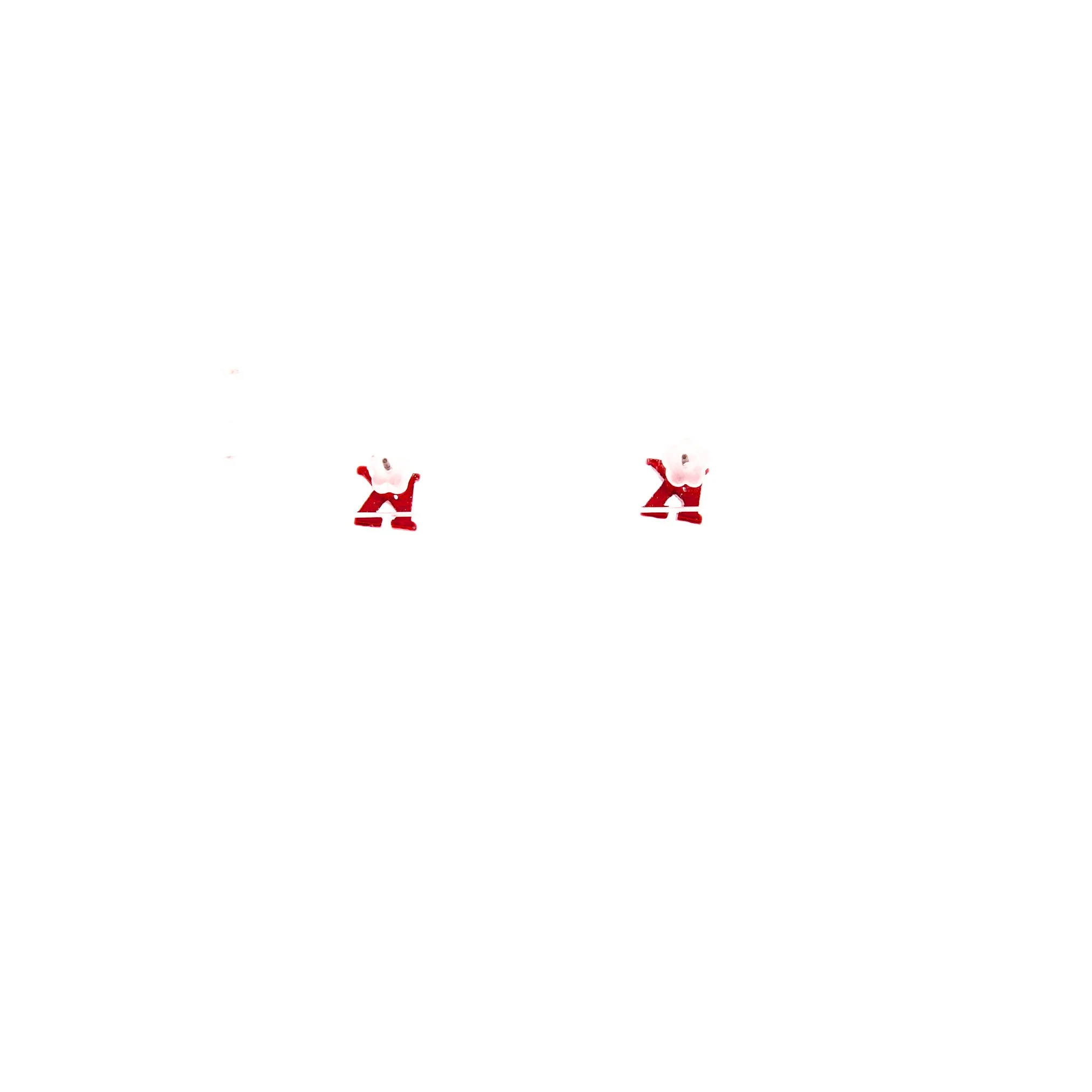 Red Initial K Stud Earrings - Image 5