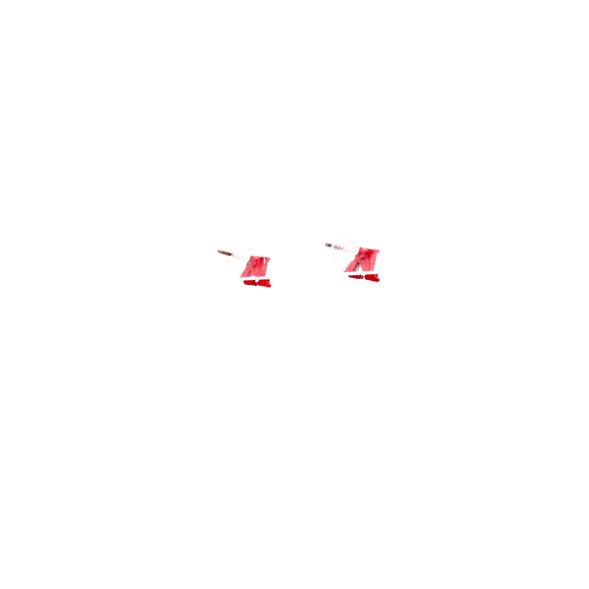 Red Initial K Stud Earrings - Image 6