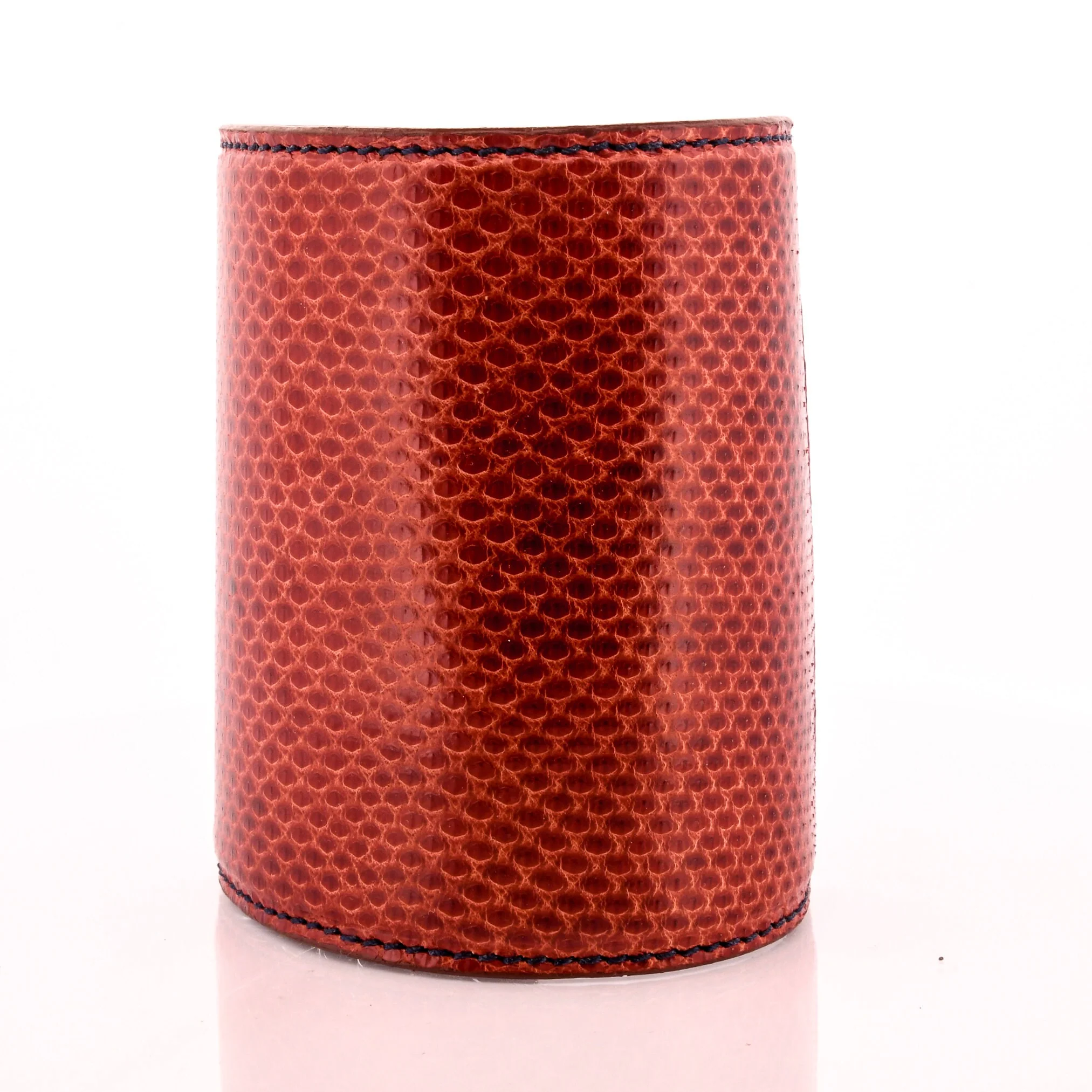 Red Leather Cuff Bracelet Gauntlet - Image 2