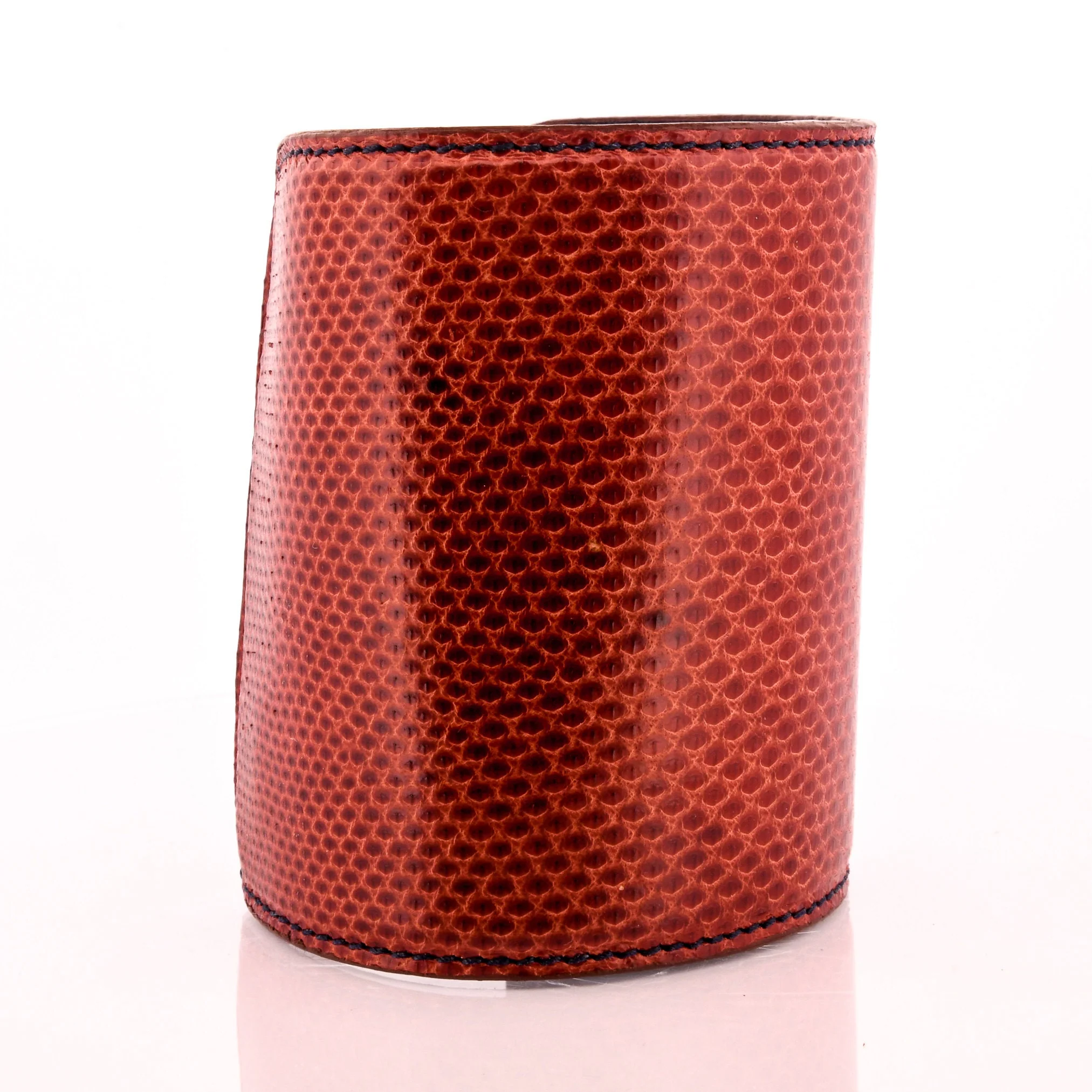 Red Leather Cuff Bracelet Gauntlet - Image 8