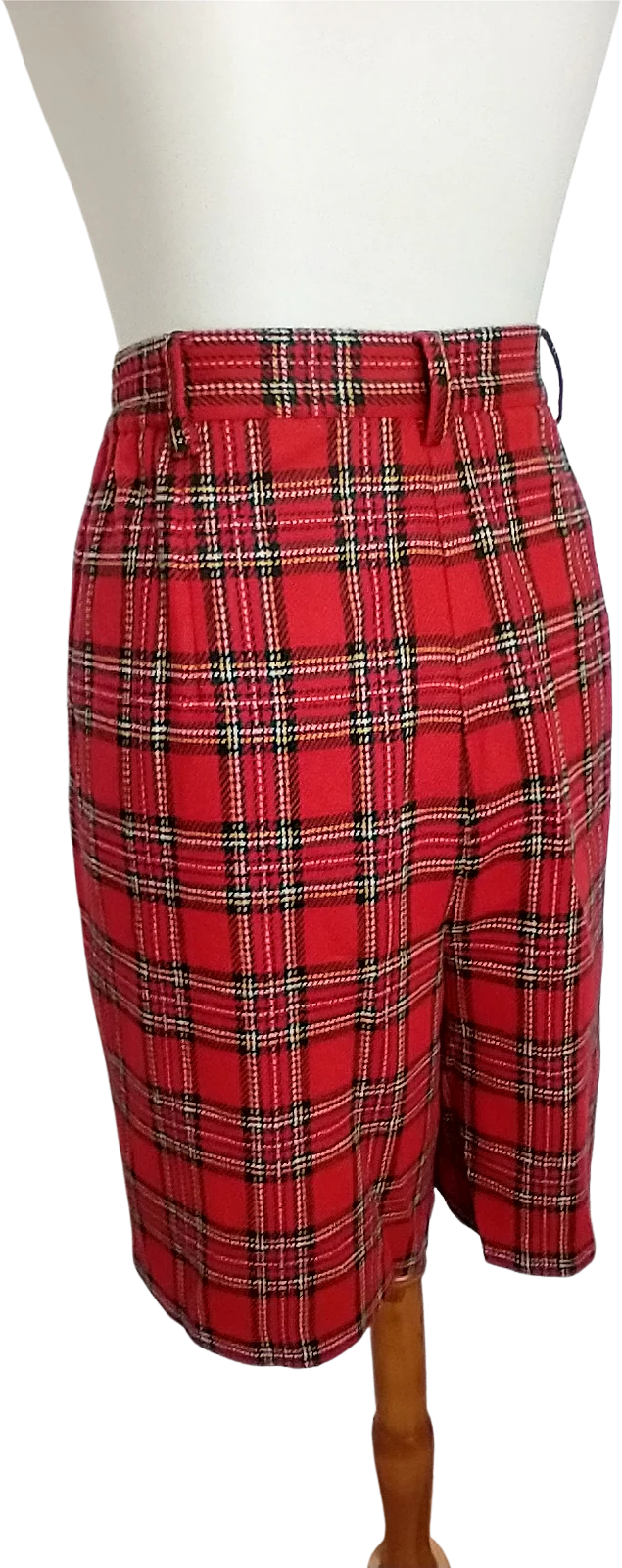 Red Plaid Wool Shorts By Sag Harbor - Image 2