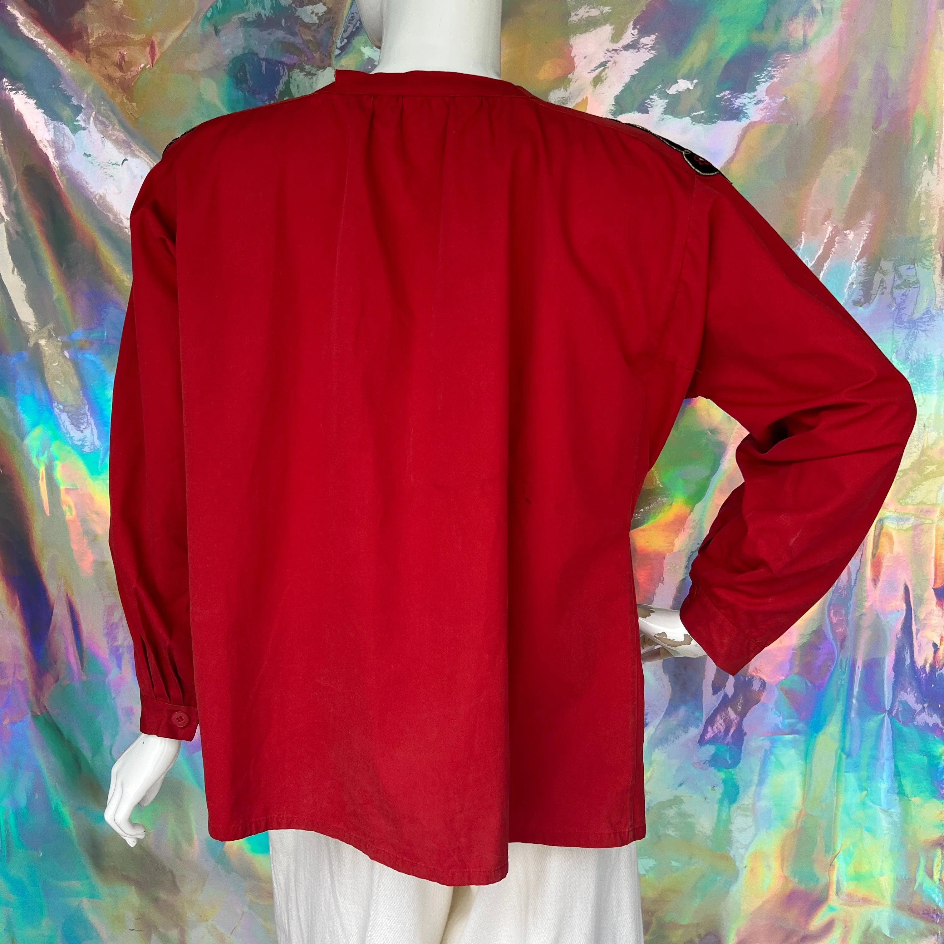 Red Swiss Embroidered Velvet Panel Jacket by Wintro - Image 5