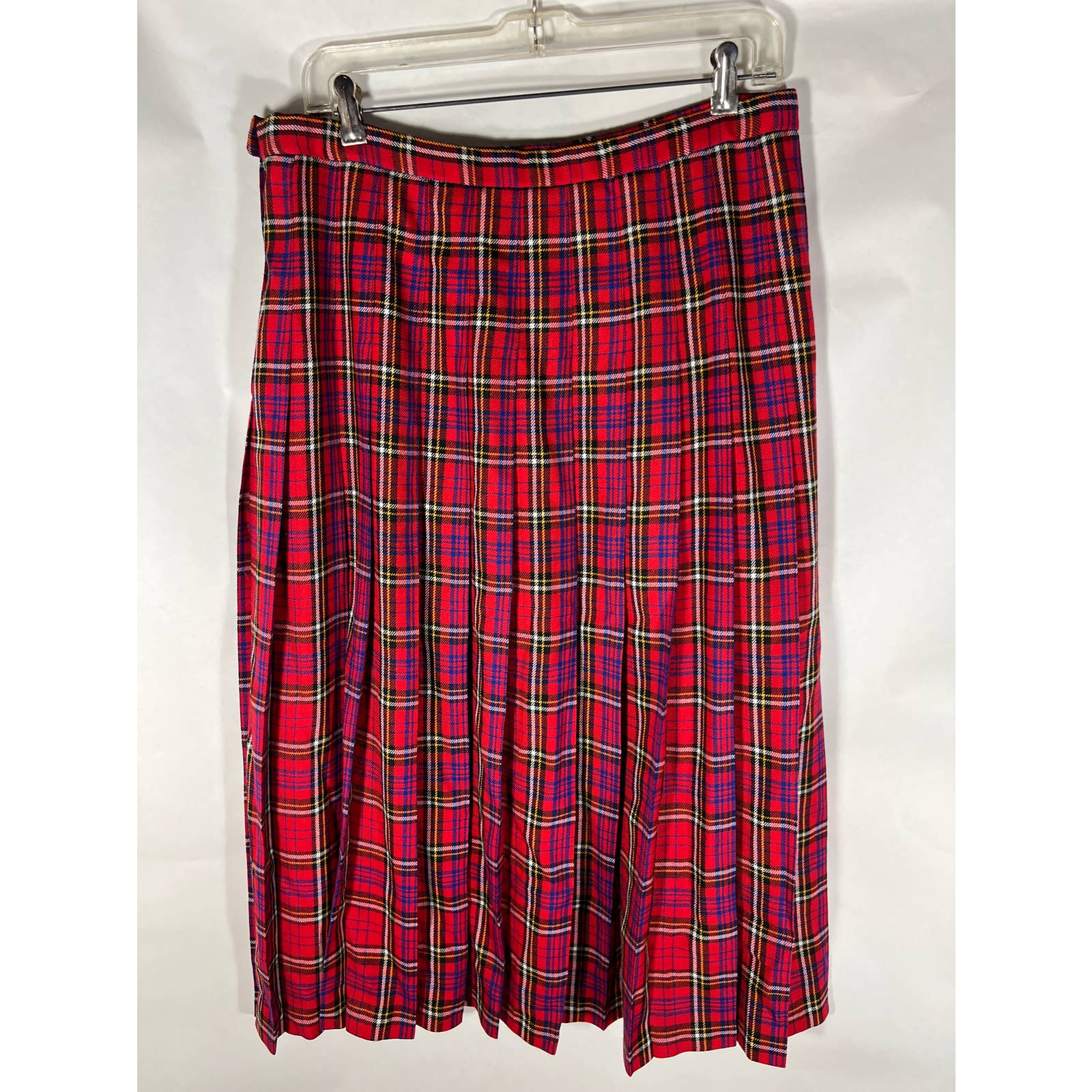 Red Tartan Plaid Pleated Midi Skirt Usa Made By Pendleton - Image 5