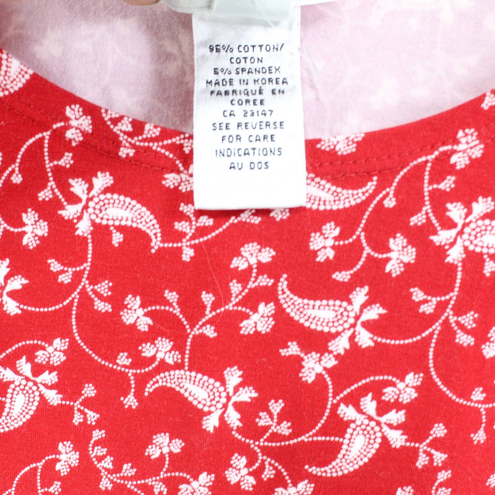 Red Vintage 00s Paisley Floral Short Sleeve T-Shirt by Talbots - Image 6