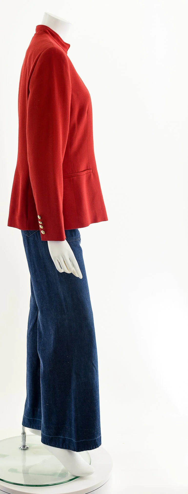 Red Wool Asymmetrical Ralph Lauren Military Inspired Jacket by Ralph Lauren - Image 5
