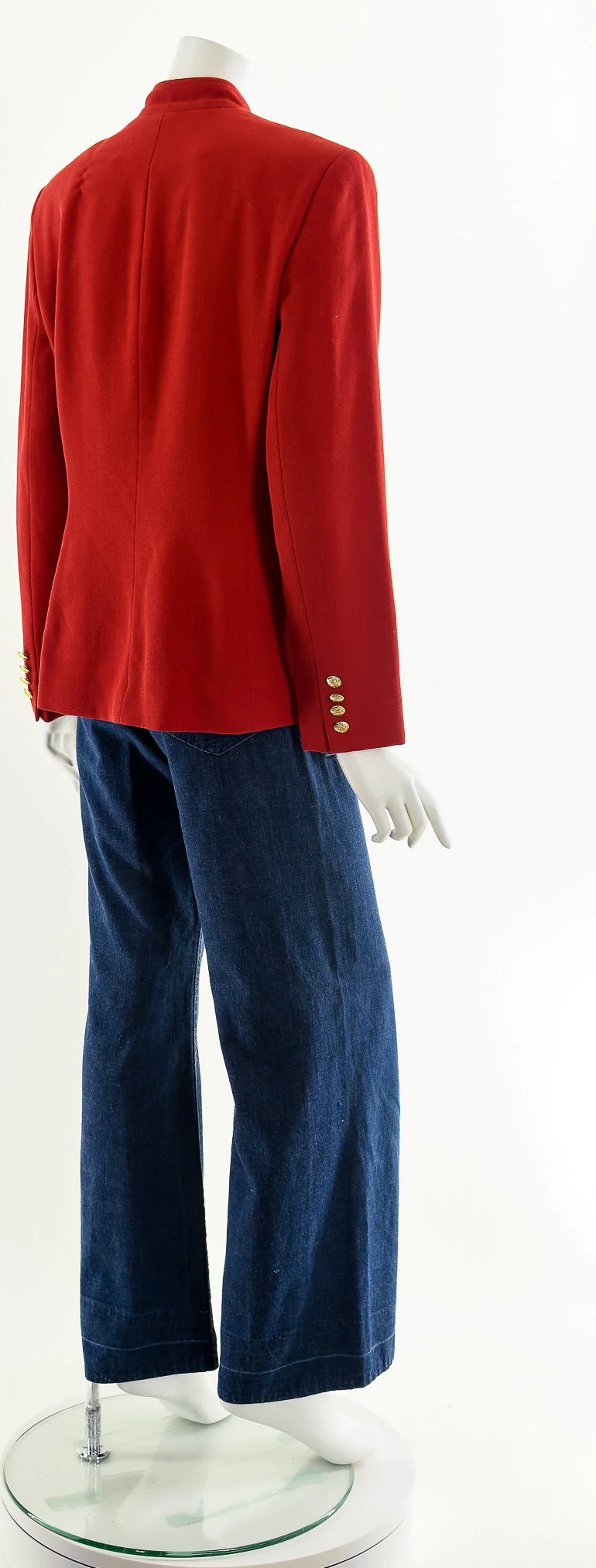 Red Wool Asymmetrical Ralph Lauren Military Inspired Jacket by Ralph Lauren - Image 6