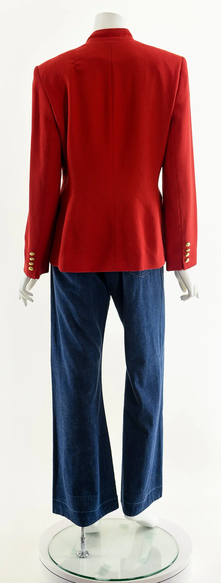 Red Wool Asymmetrical Ralph Lauren Military Inspired Jacket by Ralph Lauren - Image 7