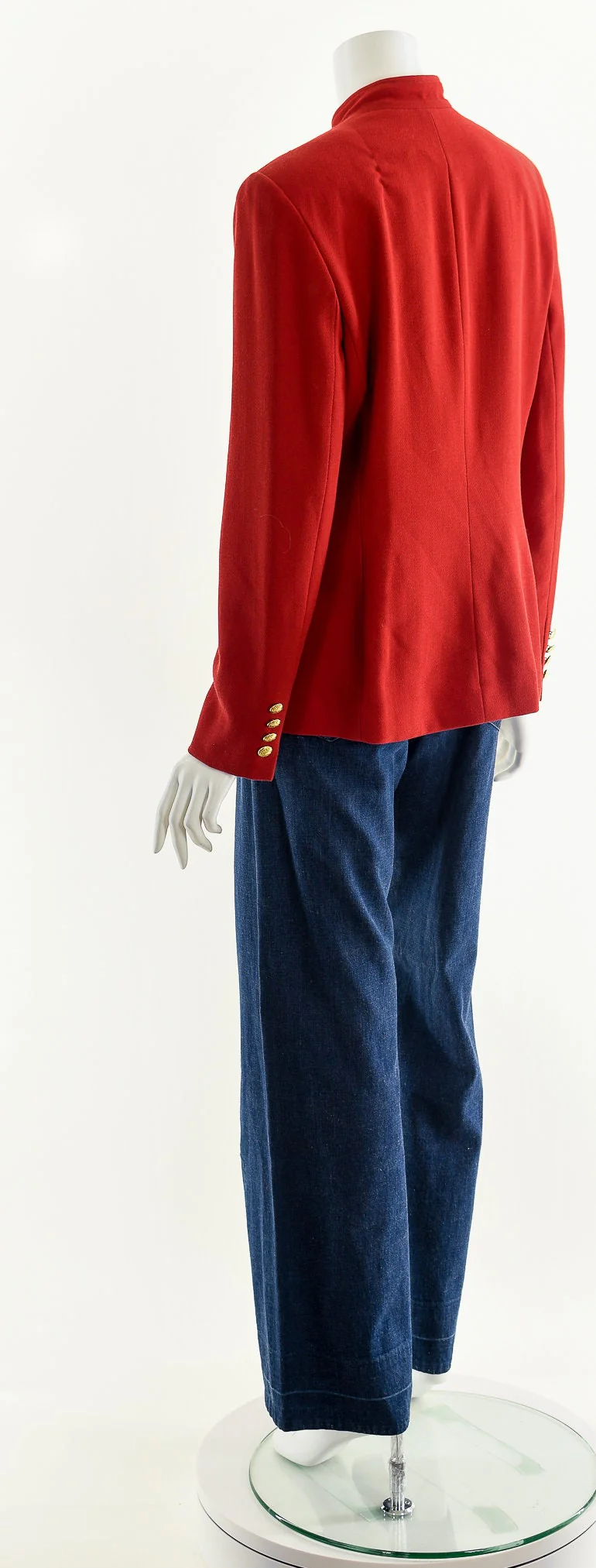 Red Wool Asymmetrical Ralph Lauren Military Inspired Jacket by Ralph Lauren - Image 8