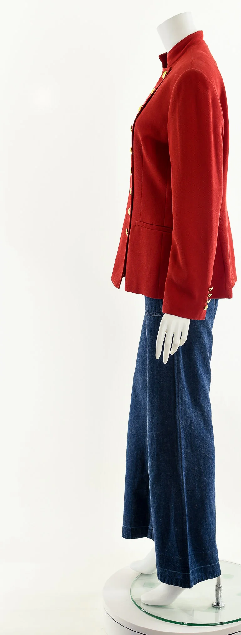 Red Wool Asymmetrical Ralph Lauren Military Inspired Jacket by Ralph Lauren - Image 9