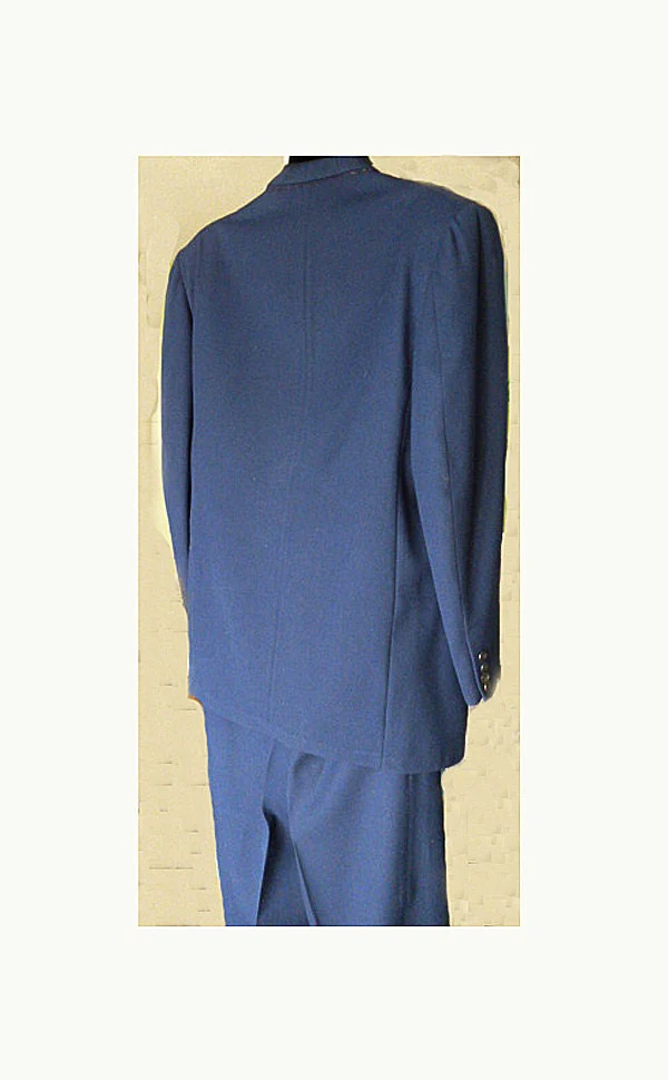 Reduced 50s Man's Navy Hollywood Suit W35 Jacket 46" Blue Wool Suit with Peg Pants Hollywood Rnr Jive - Image 5
