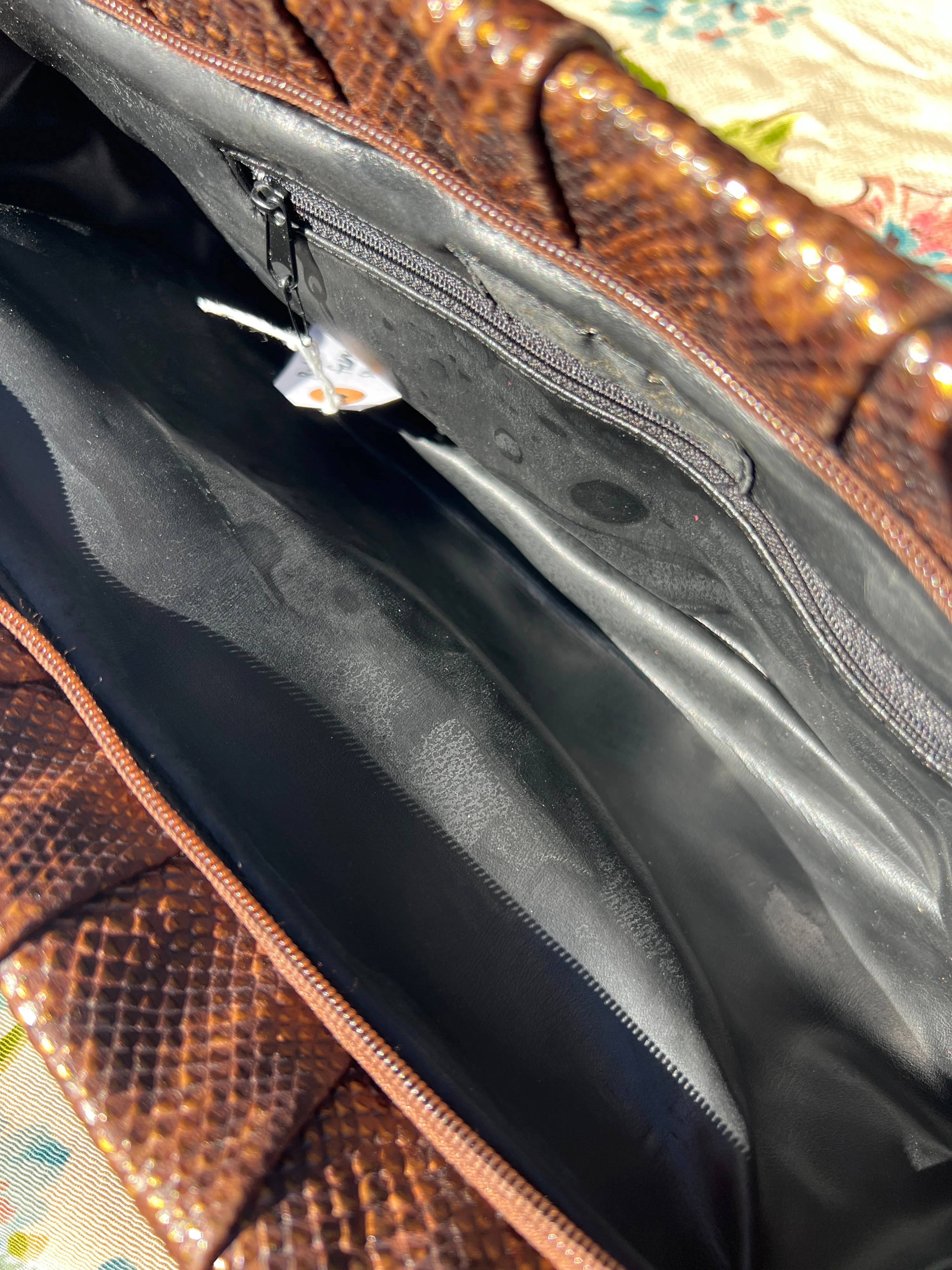 Reptile Print Brown Oversize Clutch - Image 8