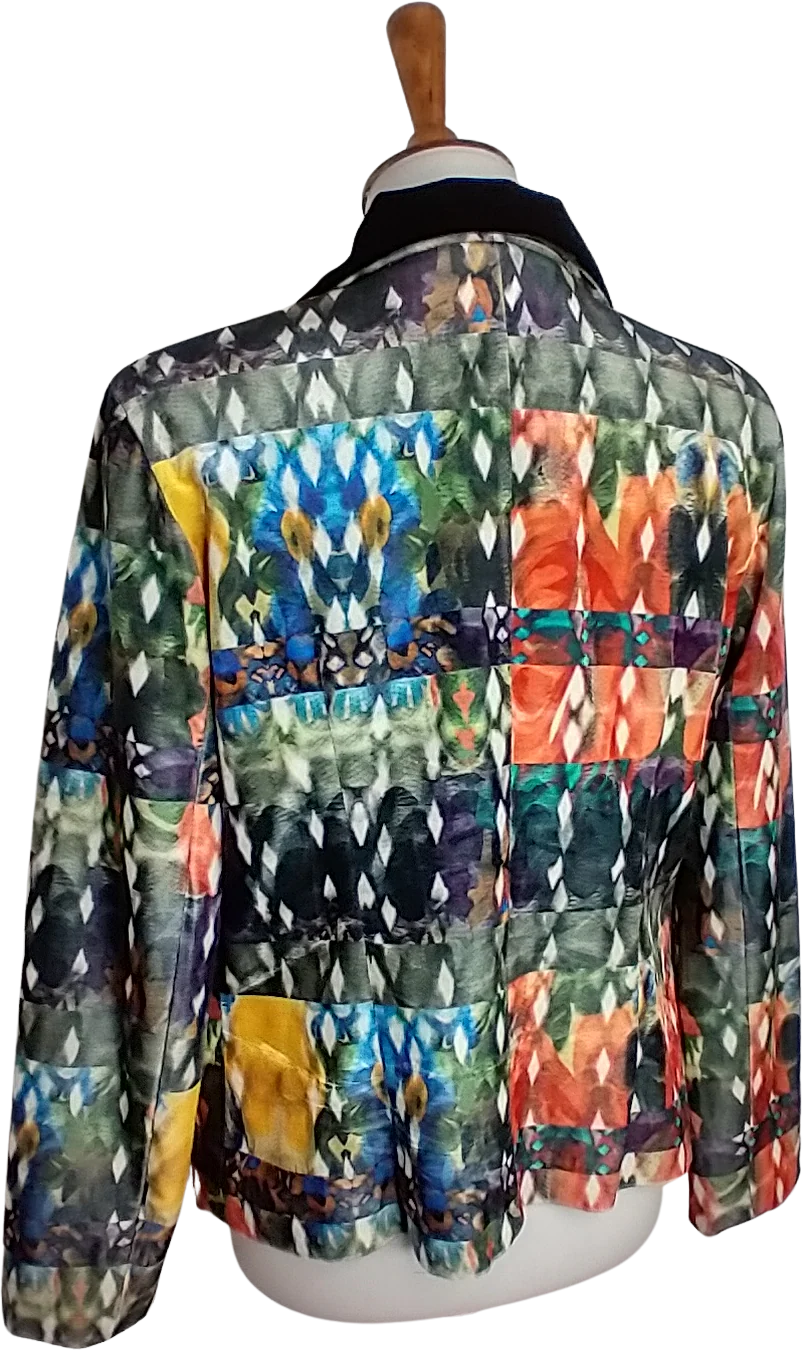 Retro Multicolored Velour Jacket By Didier Parakian - Image 2