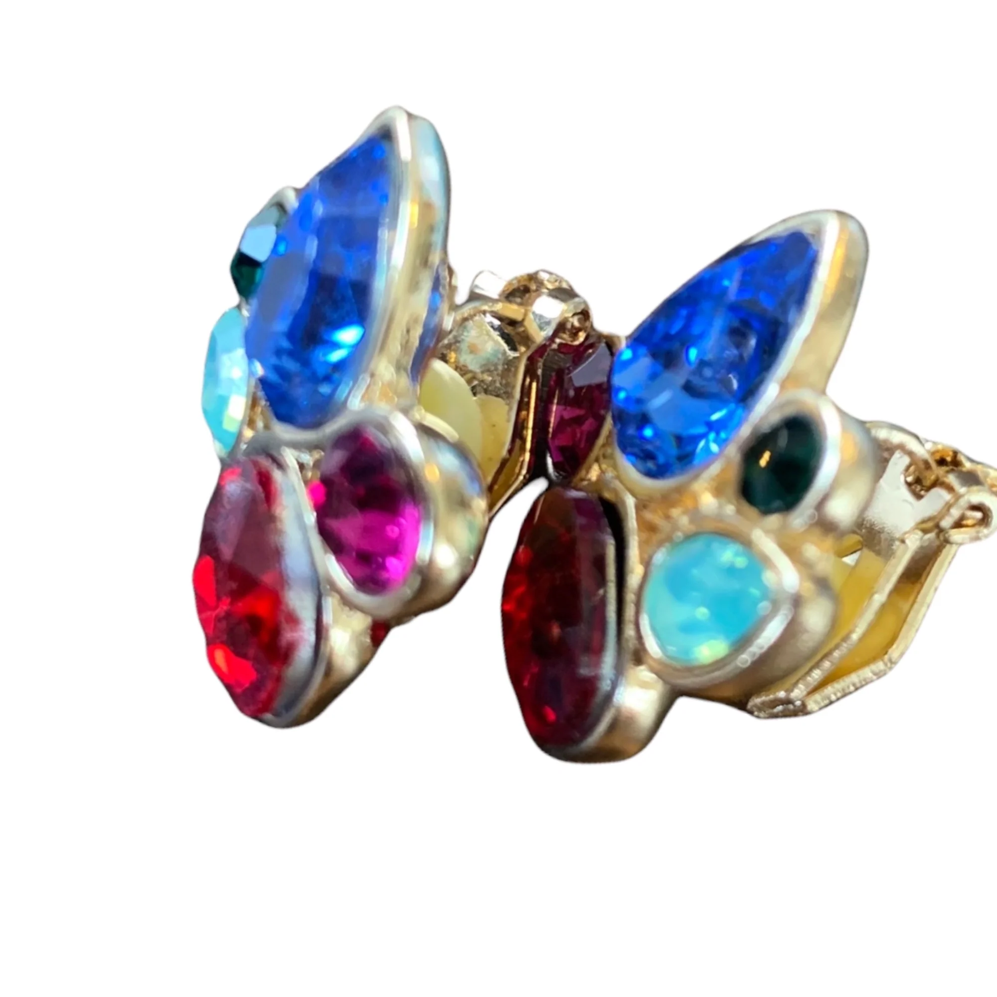 Rhinestone Cluster Gold Tone Clip On Earrings - Image 5