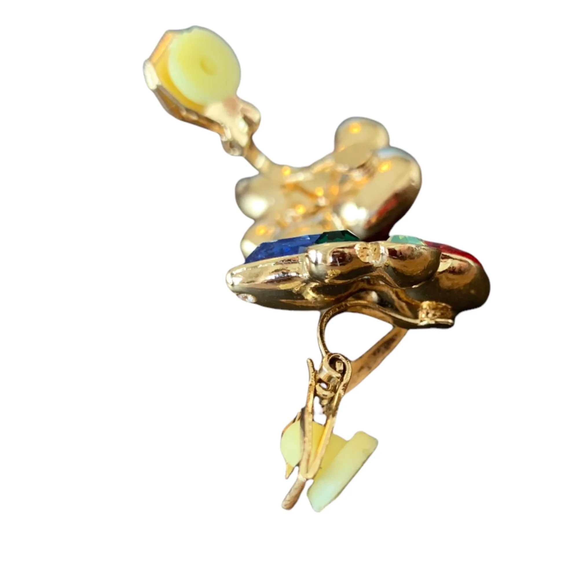 Rhinestone Cluster Gold Tone Clip On Earrings - Image 7