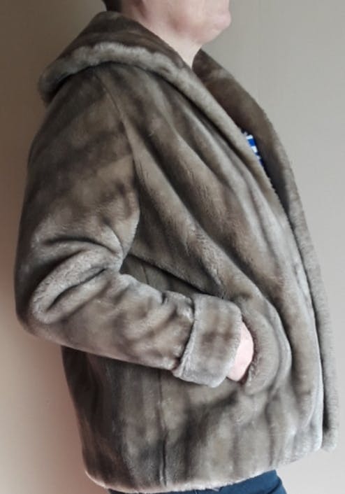 Gray Faux Fur Coat - Image 4