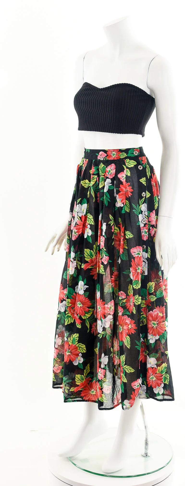 Romantic Floral Cotton Gauze Midi Skirt - Image 10