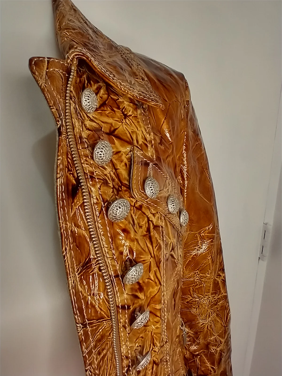 Root Beer Textured Patent Jacket - Image 10