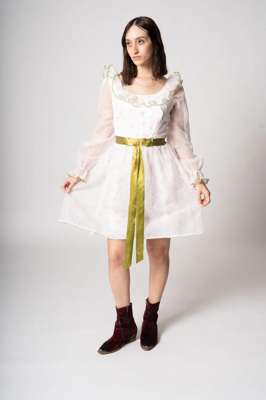 Rosey Chiffon Mini Dress - Image 5