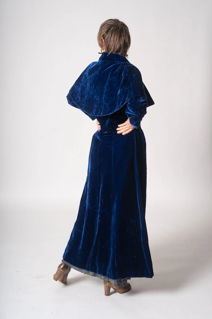 Royal Blue Velvet Coat - Image 3