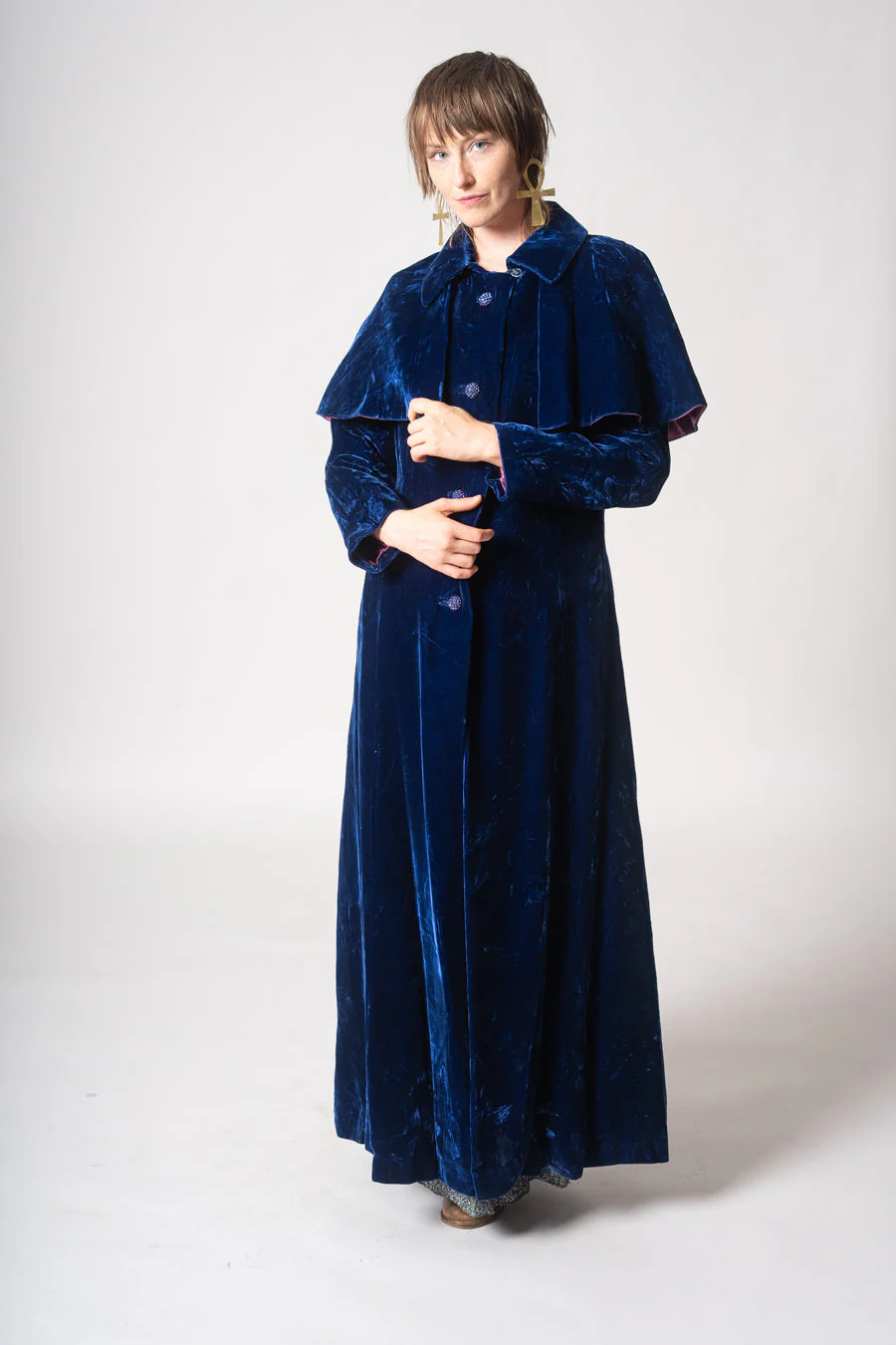 Royal Blue Velvet Coat - Image 5