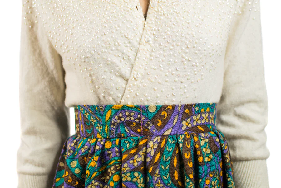 Vintage Multicolor And Purple Skirt Suit by  Royal Fields - Image 4