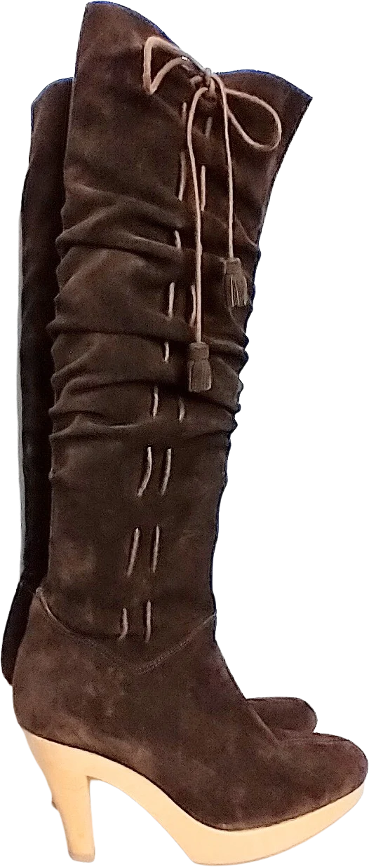 Ruched Platform Boots By Made In Spain